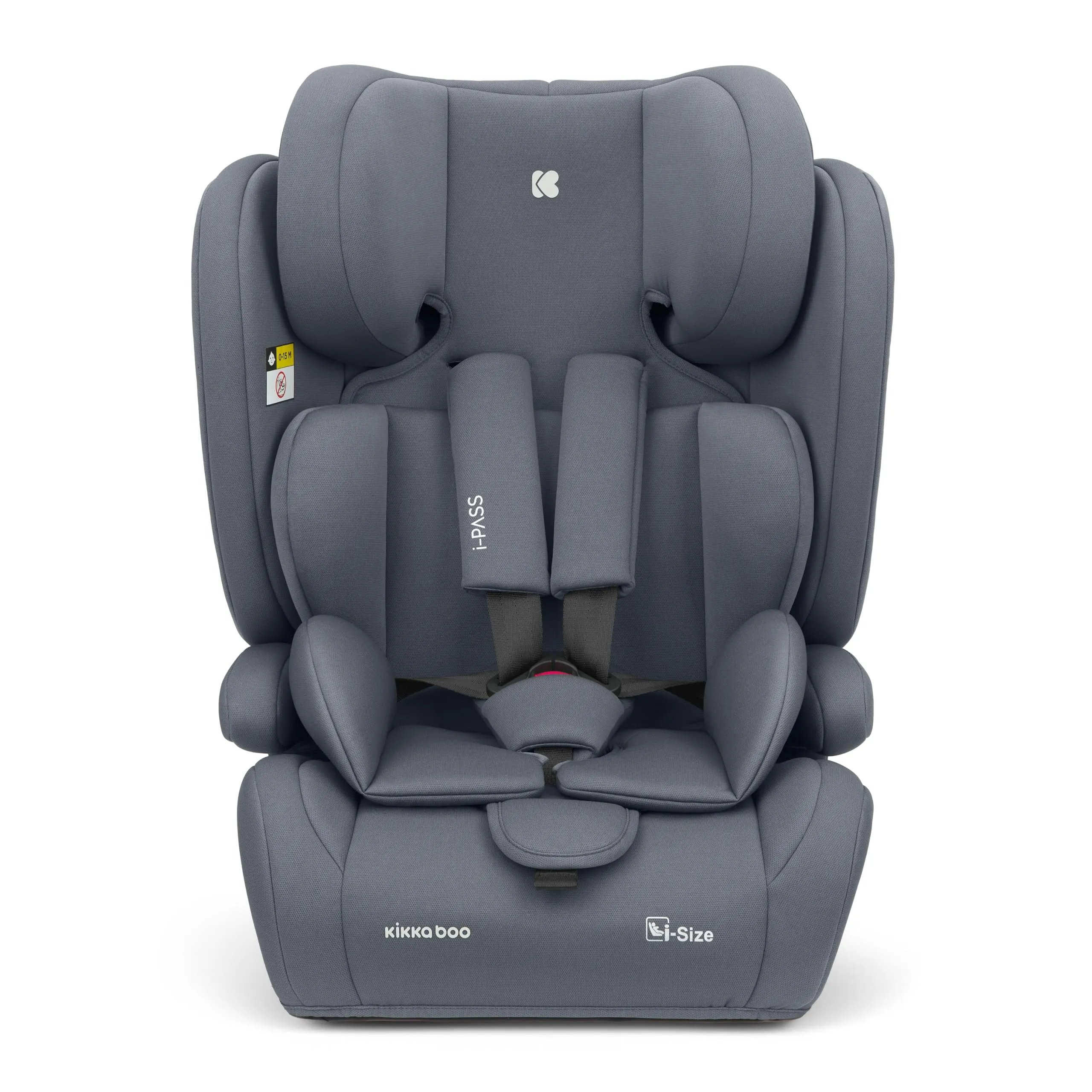 KikkaBoo i-PASS Seggiolino Auto Gruppo 1/2/3, i-Size 76-150 cm (9-36 kg), Grigio - immagine 4