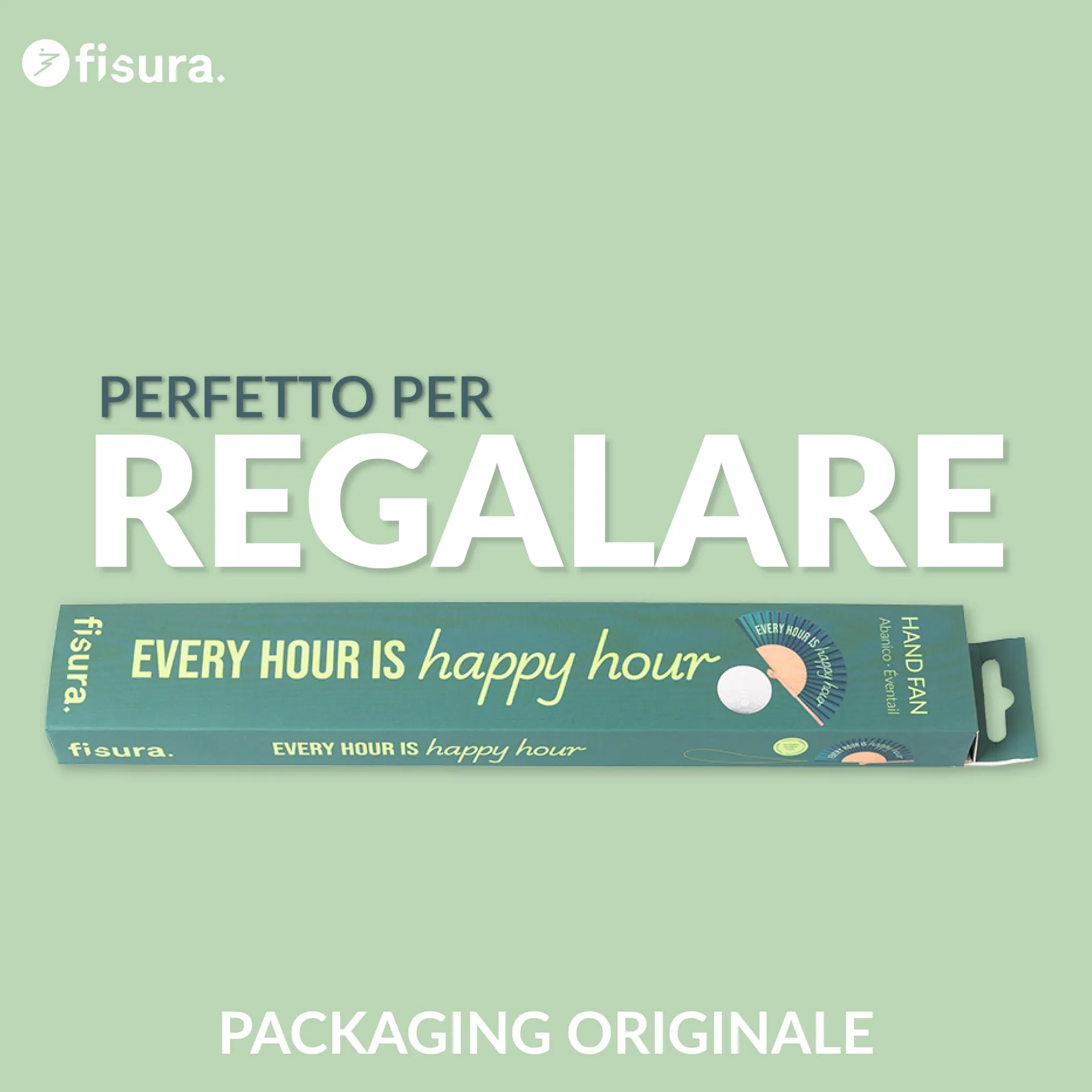 Fisura Ventaglio in Legno Happy Hour, Verde, 42,5 x 23 cm - immagine 7