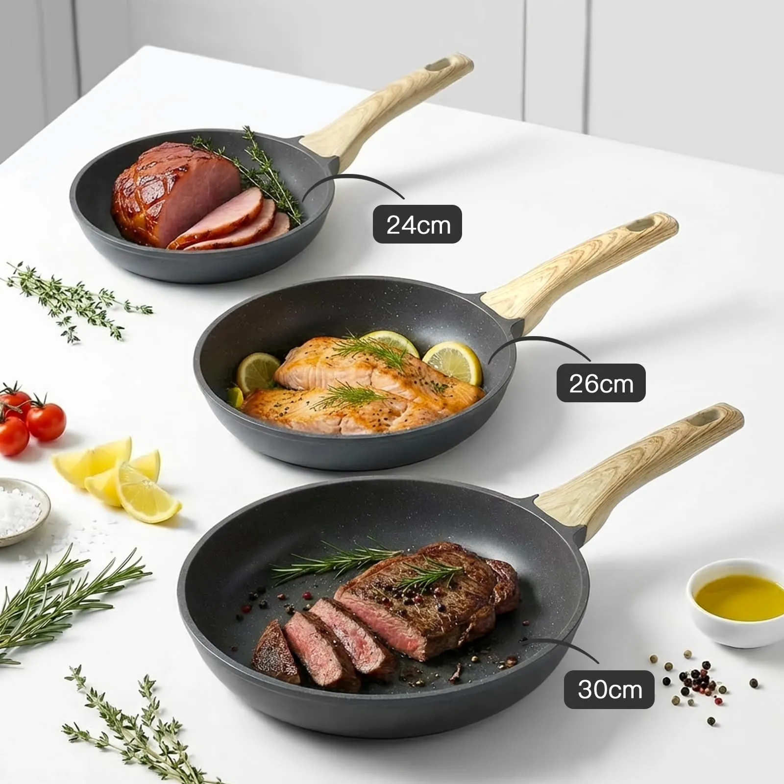 GiPP Padella Antiaderente per Induzione, 26 cm, Nero - immagine 4