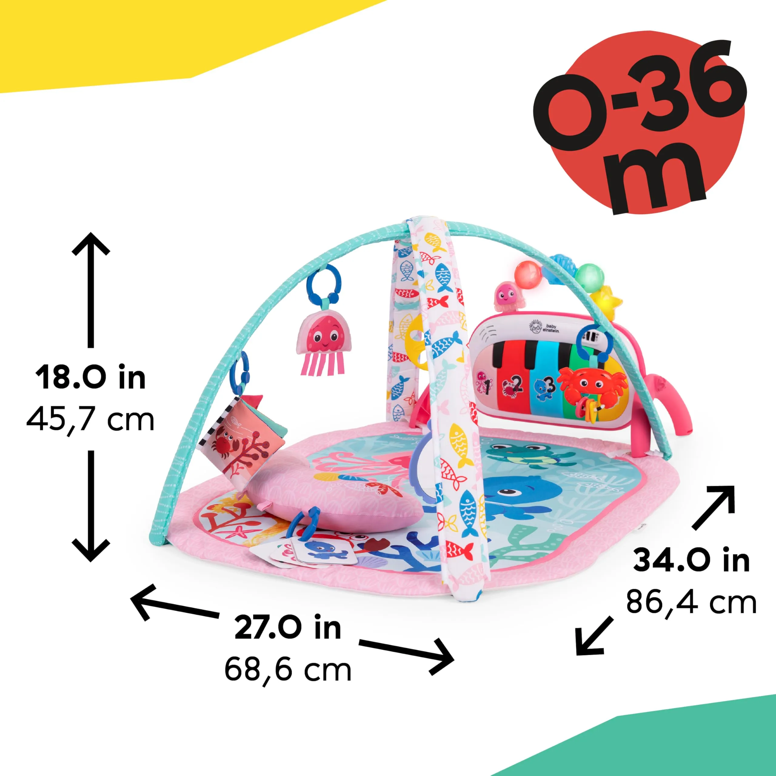 Baby Einstein Palestrina Musicale Ocean Explorers 4in1 Jellyfish Jamboree, Rosa - immagine 3