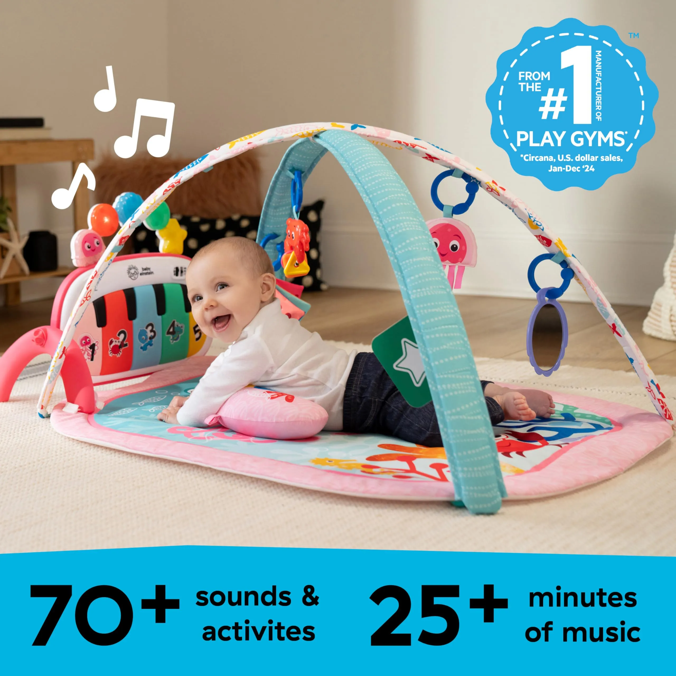 Baby Einstein Palestrina Musicale Ocean Explorers 4in1 Jellyfish Jamboree, Rosa - immagine 8
