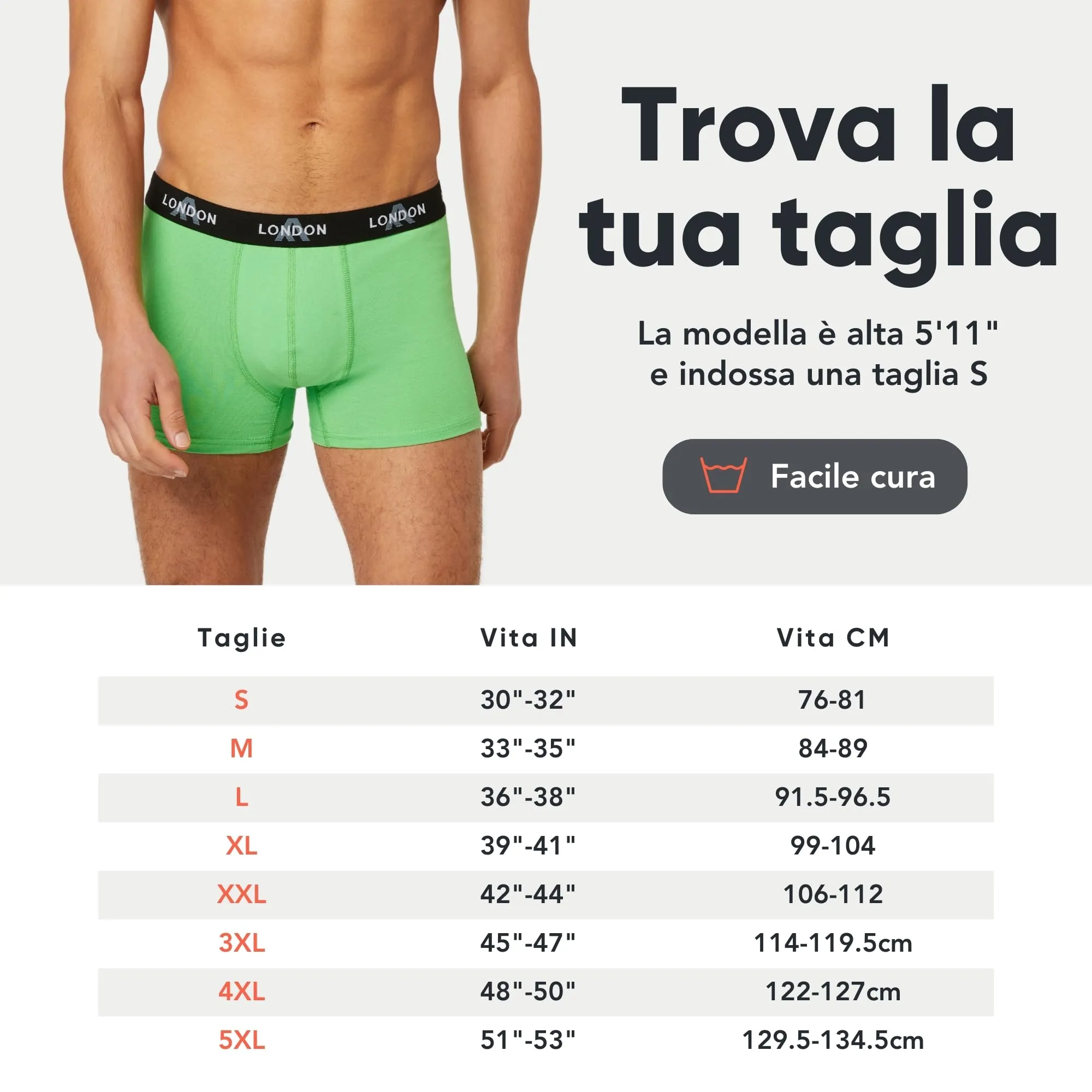 FM London Boxer Uomo in Cotone, Neon Assortiti, 4 Pezzi, M - immagine 5