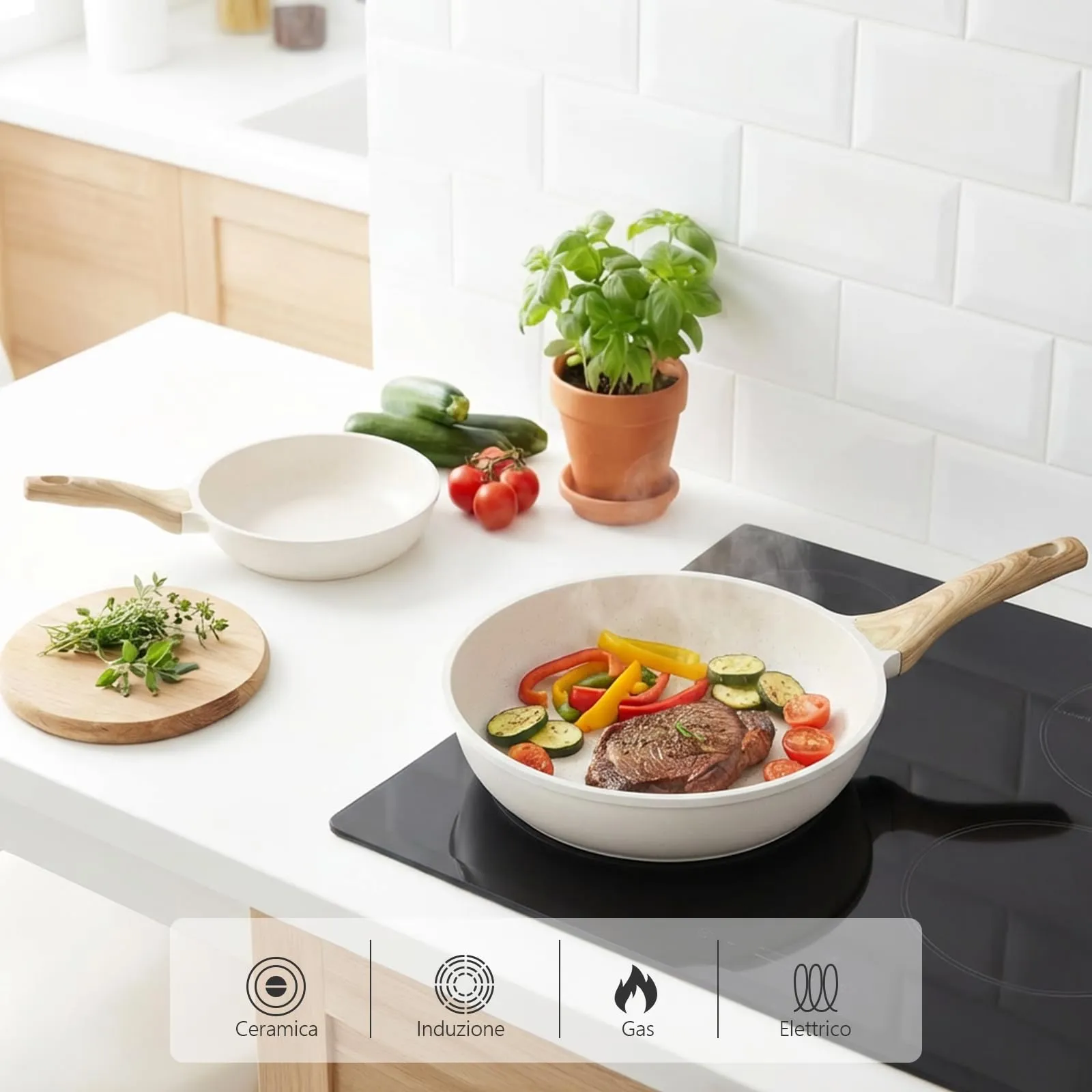 GiPP Padella Antiaderente con Coperchio, 24 cm, Compatibile con Induzione - immagine 7