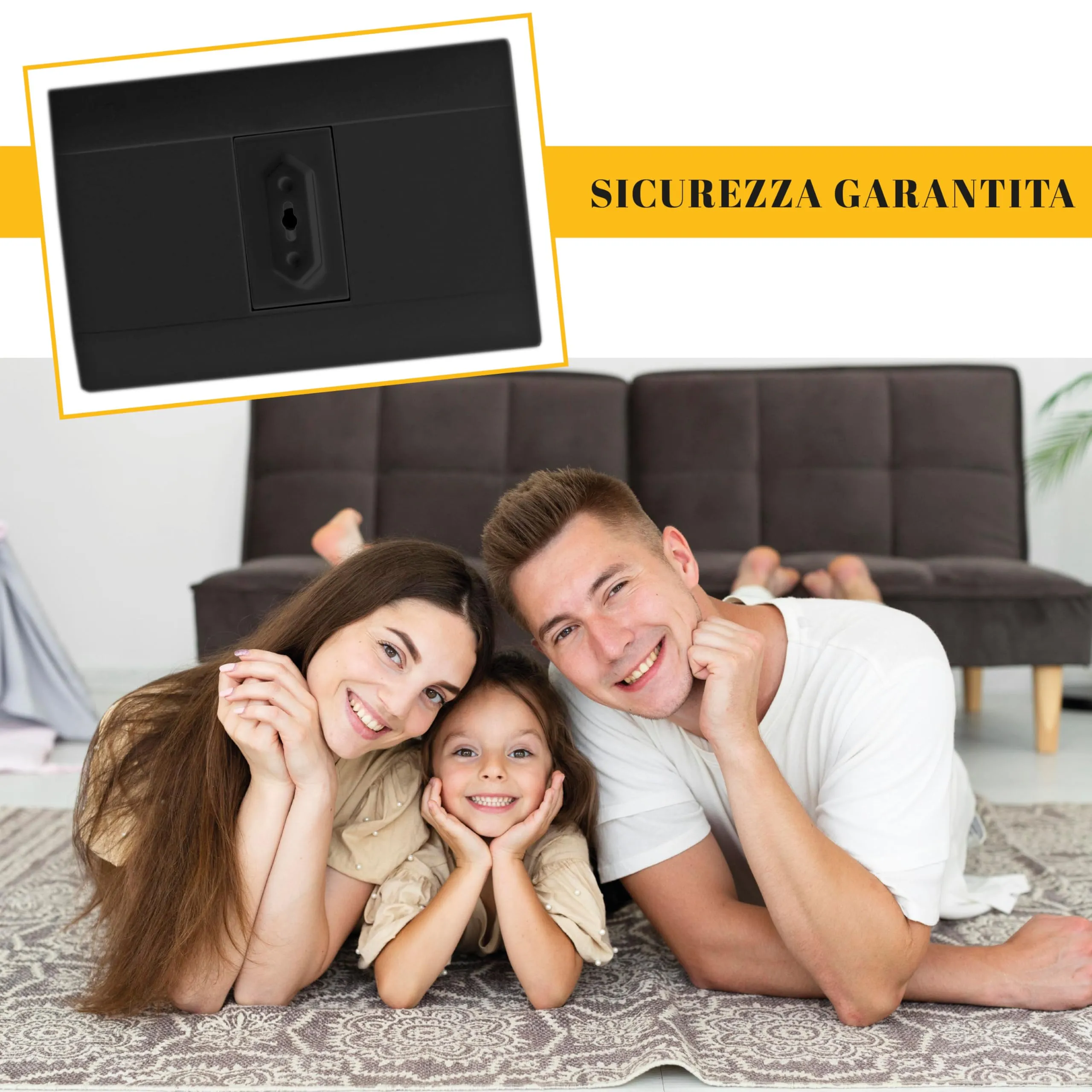 Odelù Copriprese per Bambini, 20 Pezzi, Nere, con 4 Chiavi - immagine 5