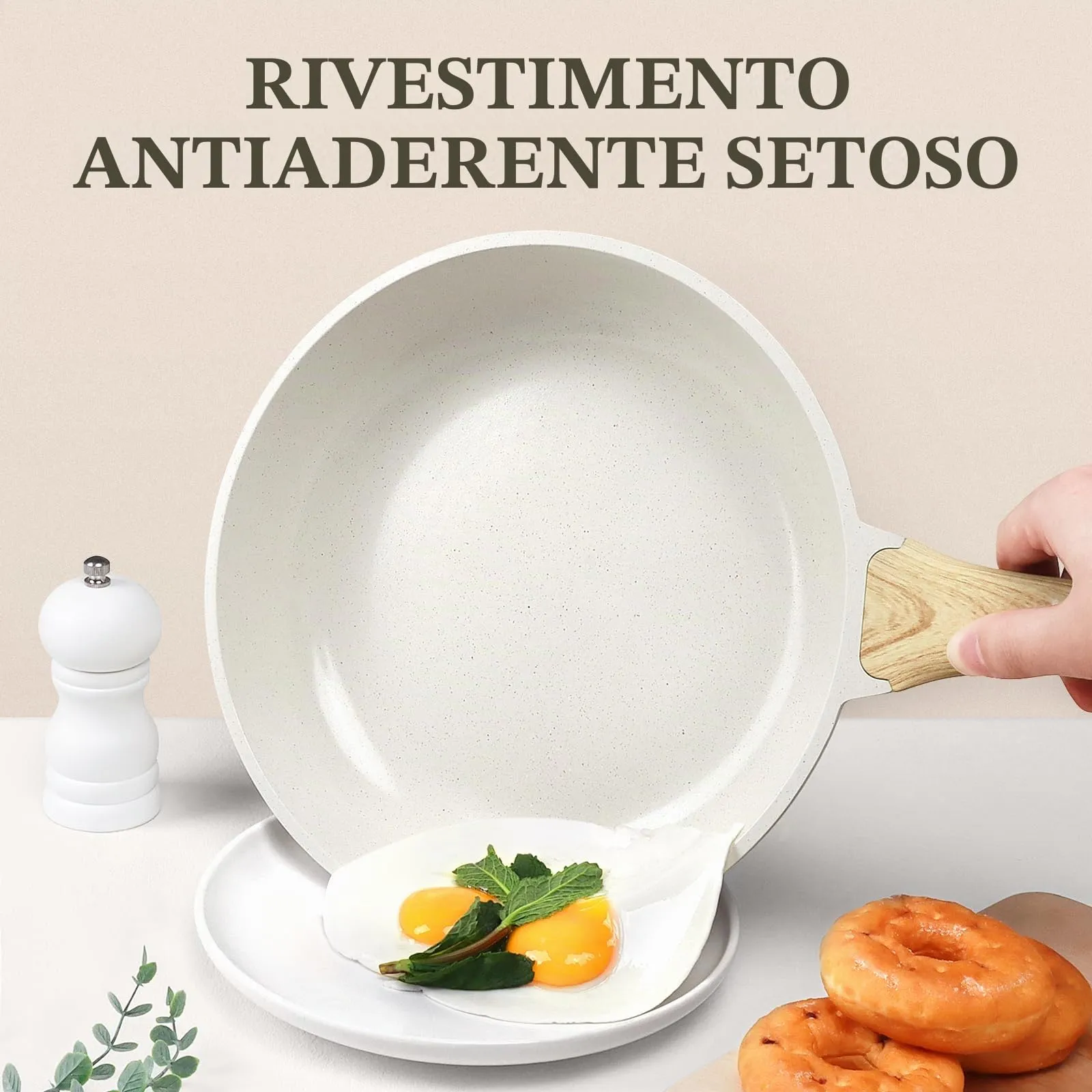 GiPP Padella Antiaderente per Induzione, 28cm, Bianco - immagine 2