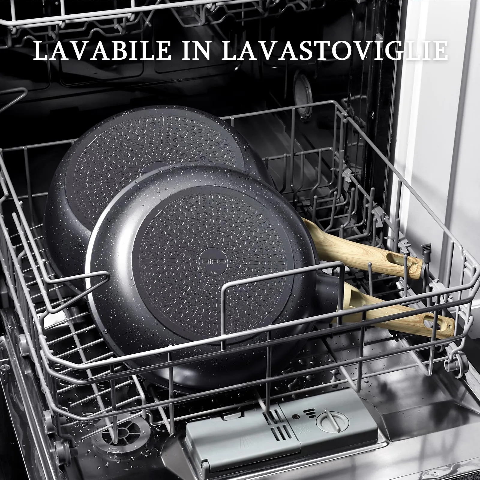 GiPP Padella Antiaderente per Induzione, 28 cm, Nero - immagine 5
