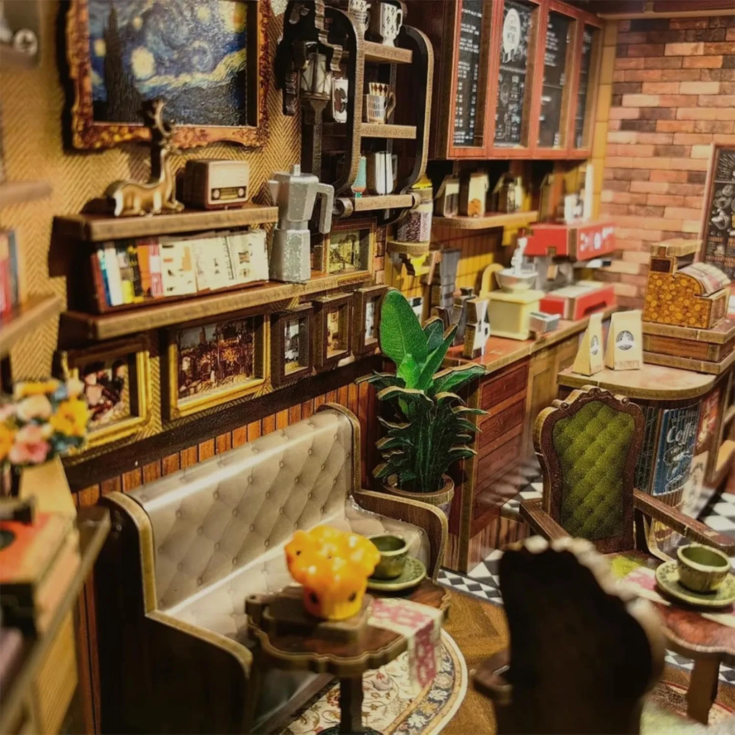 CUTEBEE Book Nook Kit Casa Prefabbricata Miniature DIY House 3D Puzzle in Legno Corner Coffee Shop - immagine 5