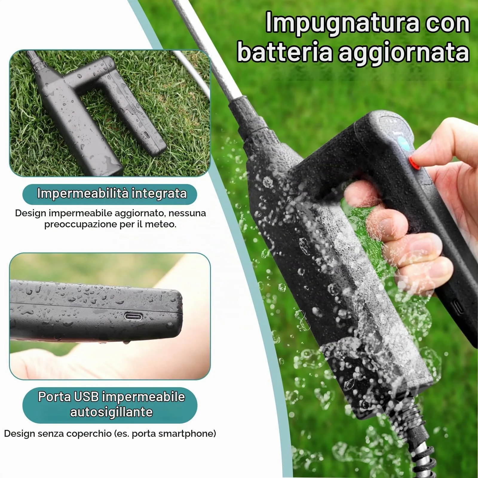 SYLSTAR Pompa Irroratrice a Batteria 5L, 3 Velocità, 7.4V con Indicatore di Batteria e 4 Ugelli Regolabili (Blu) - immagine 3