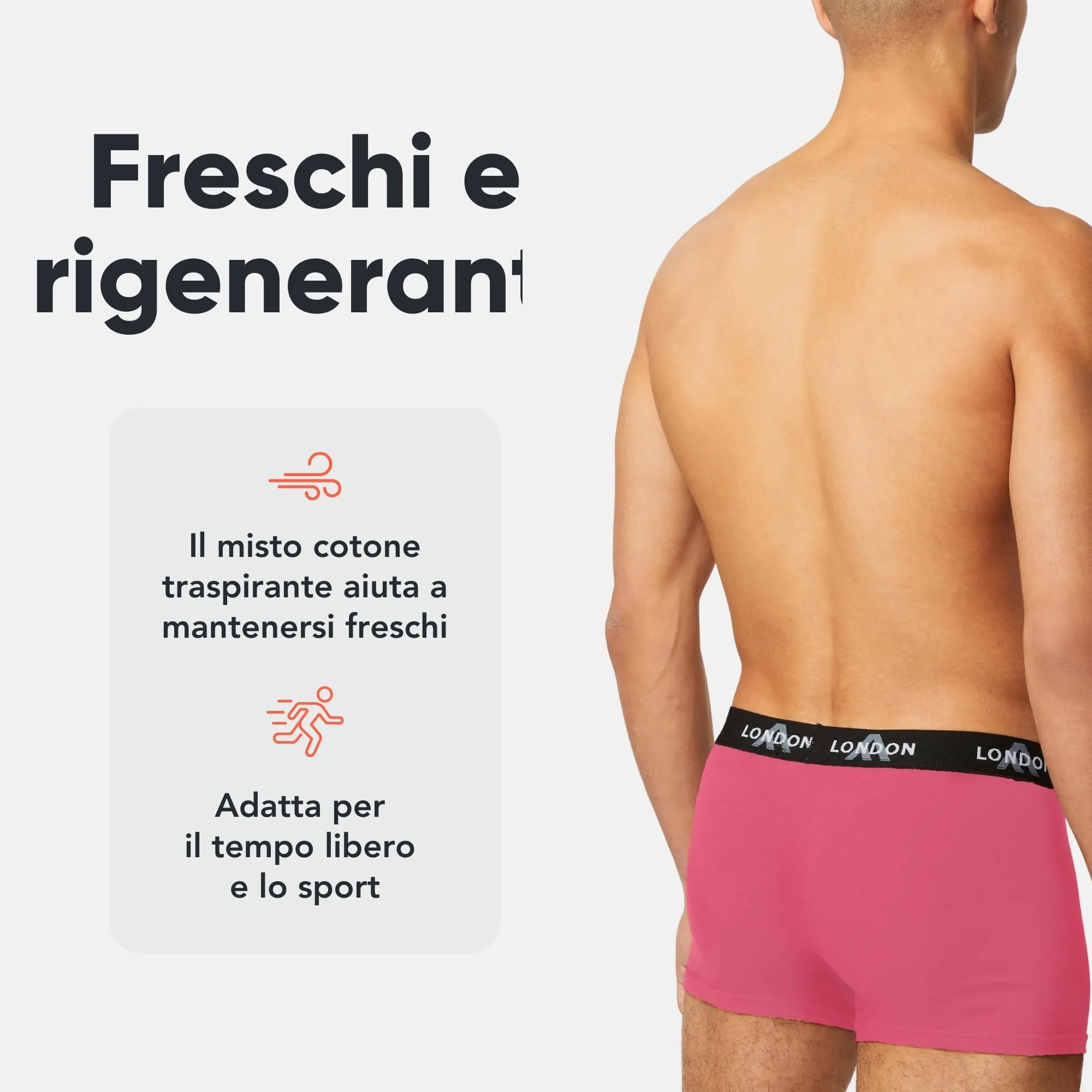 FM London Boxer Uomo in Cotone, Neon Colori Scuri Assortiti, 4 Pezzi, XL - immagine 3