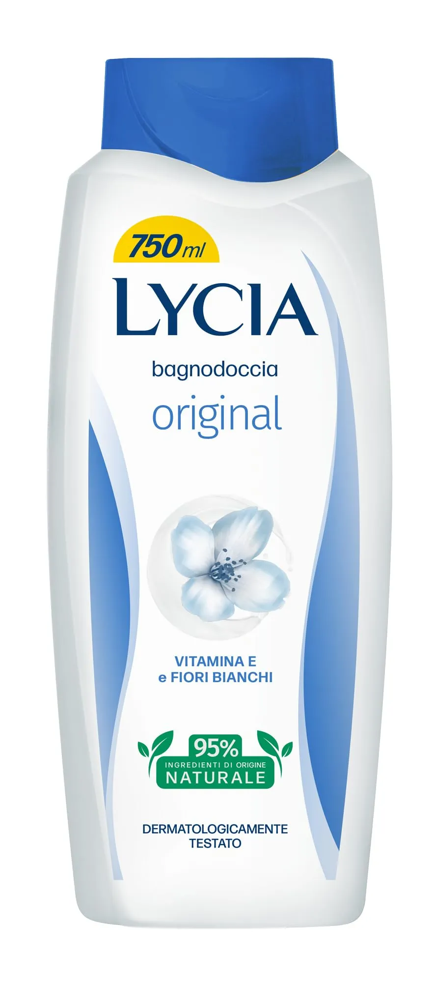 Lycia Bagnoschiuma Original con Vitamina E e Fiori Bianchi, 750 ml - immagine 1
