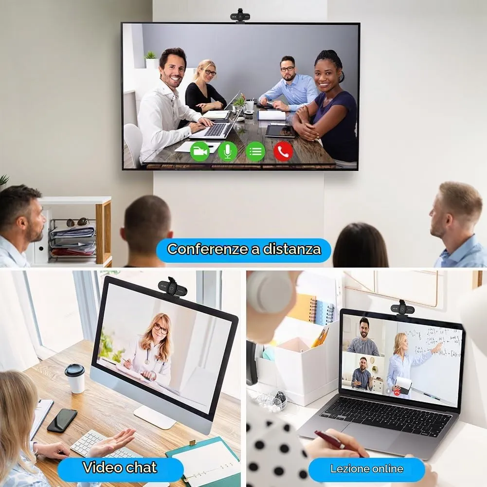 OFFCUP 2K Webcam per PC con Microfono e Cancellazione del Rumore - immagine 9