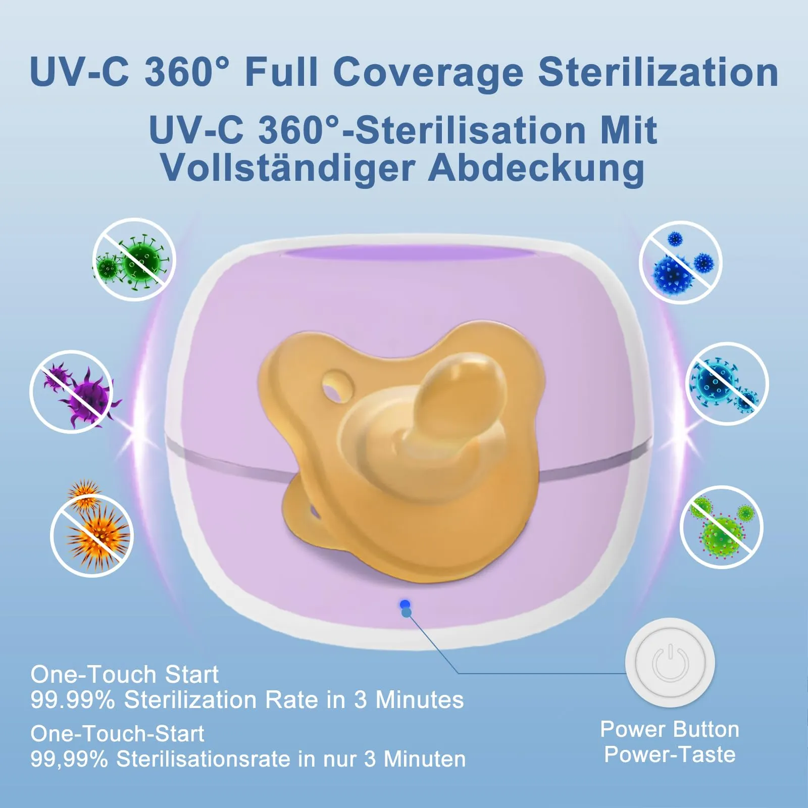 MOMMED Sterilizzatore UV Portatile per Succhietti, XD011 - immagine 3