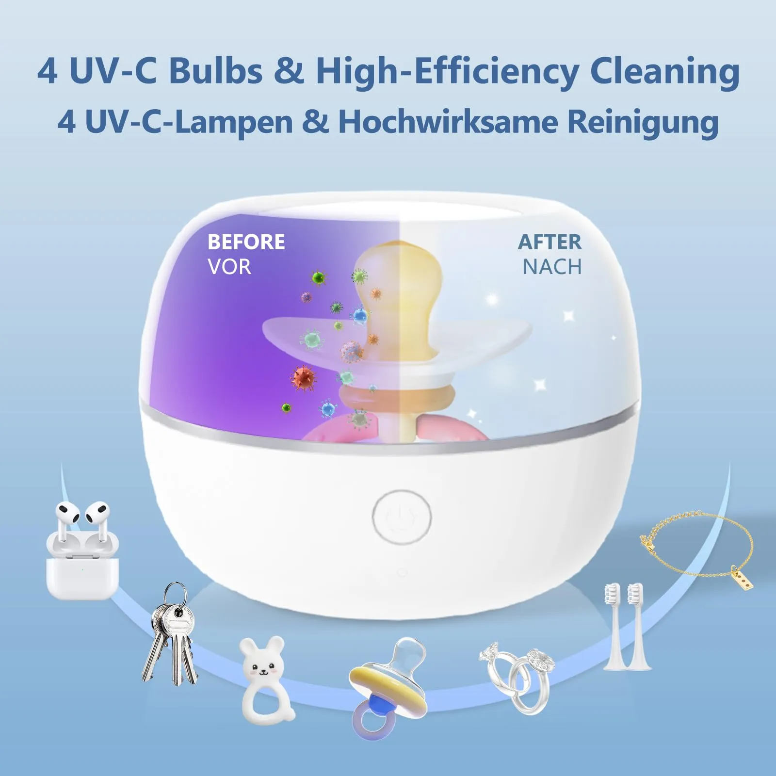 MOMMED Sterilizzatore UV Portatile per Succhietti, XD011 - immagine 4