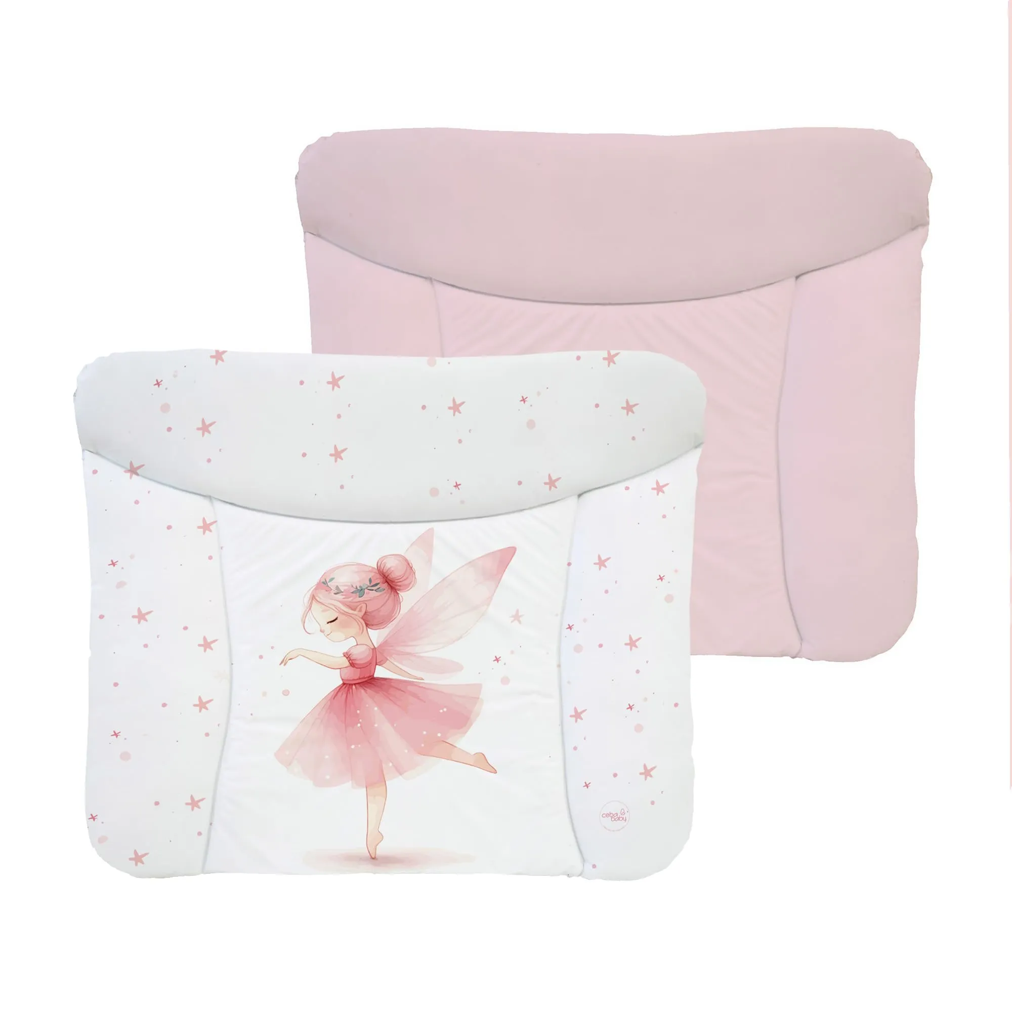 Ceba Baby Fasciatoio Materassino Lavabile e Impermeabile, Öko-Tex, 75x72 cm - Fata Rosa - immagine 1