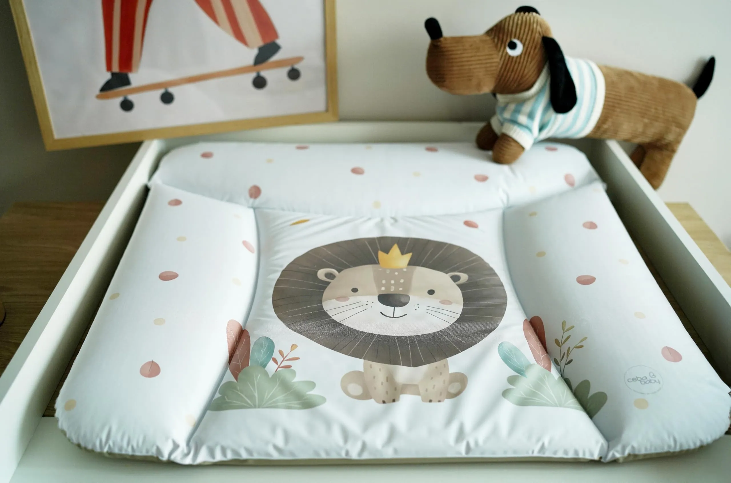 Ceba Baby Fasciatoio Materassino Lavabile e Impermeabile, Certificato Öko-Tex, 75x72 cm - Leone, il Re - immagine 8