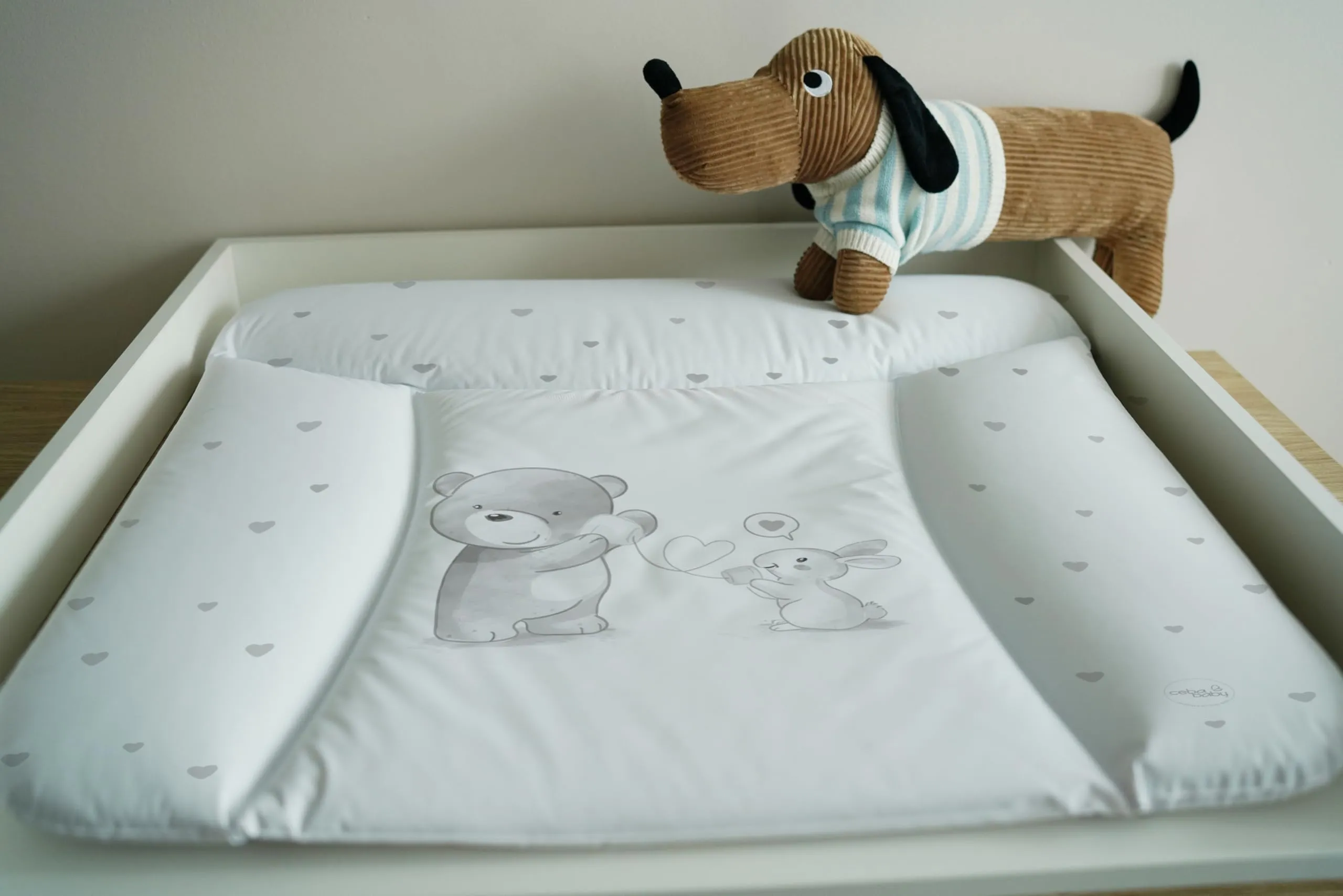 Ceba Baby Fasciatoio Materassino Lavabile e Impermeabile, Certificato Öko-Tex, 75x72 cm, Conversazione d'amore - immagine 8