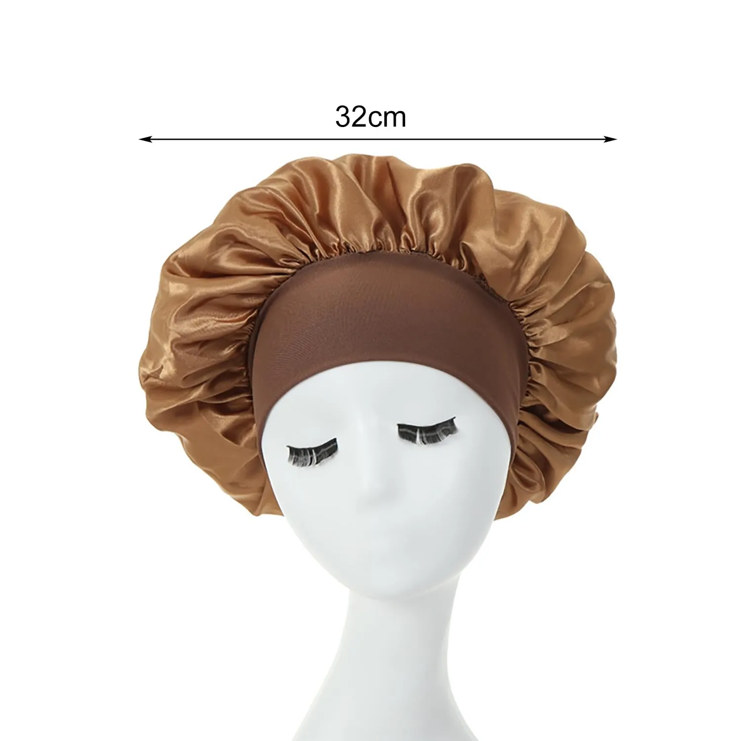 iLamvie Cuffia in Seta per Capelli Ricci, Berretto da Notte in Raso Elastico per Donna (Oro) - immagine 7