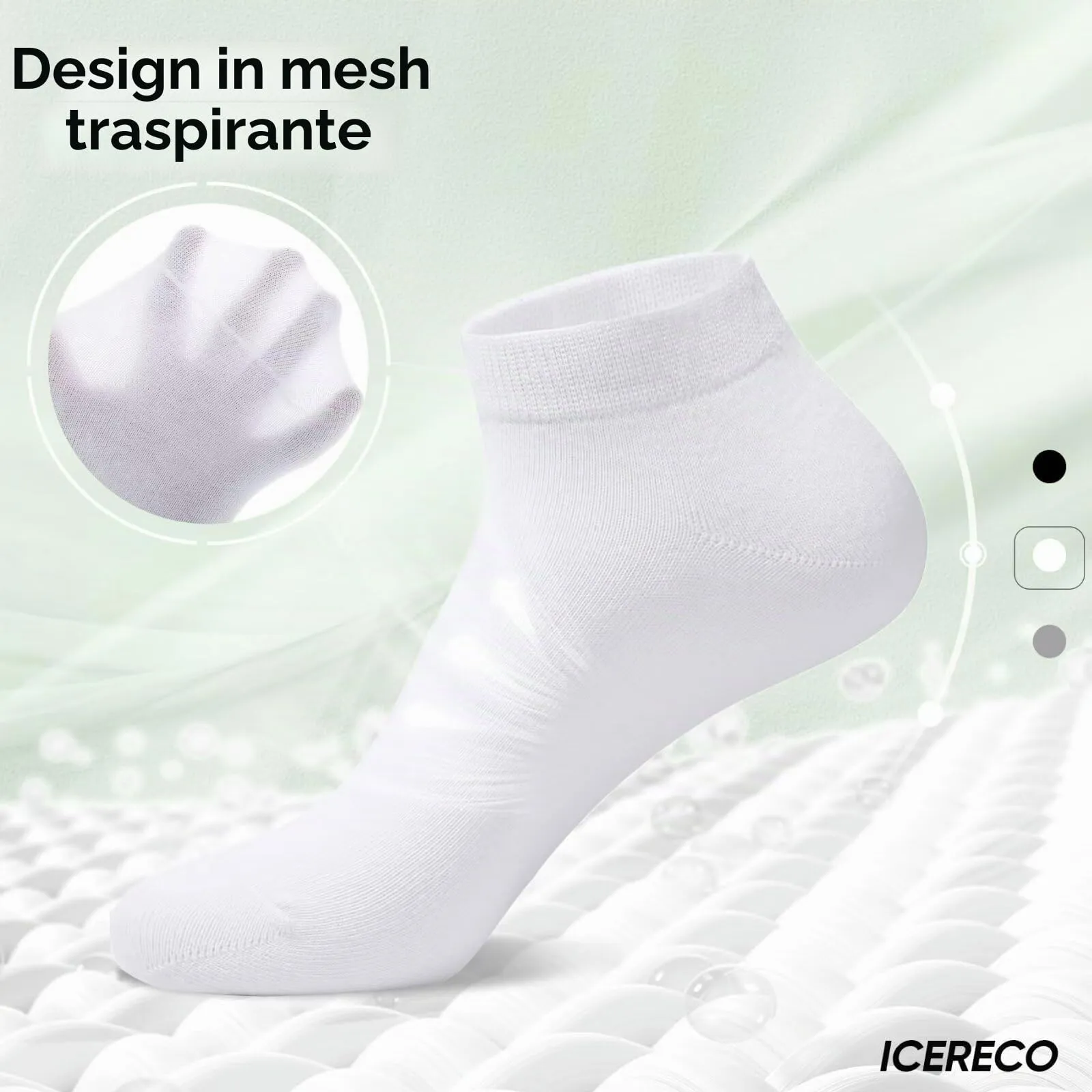 IceReco Calze Corte Uomo e Donna in Cotone, 20 Paia, 47-50 - immagine 4