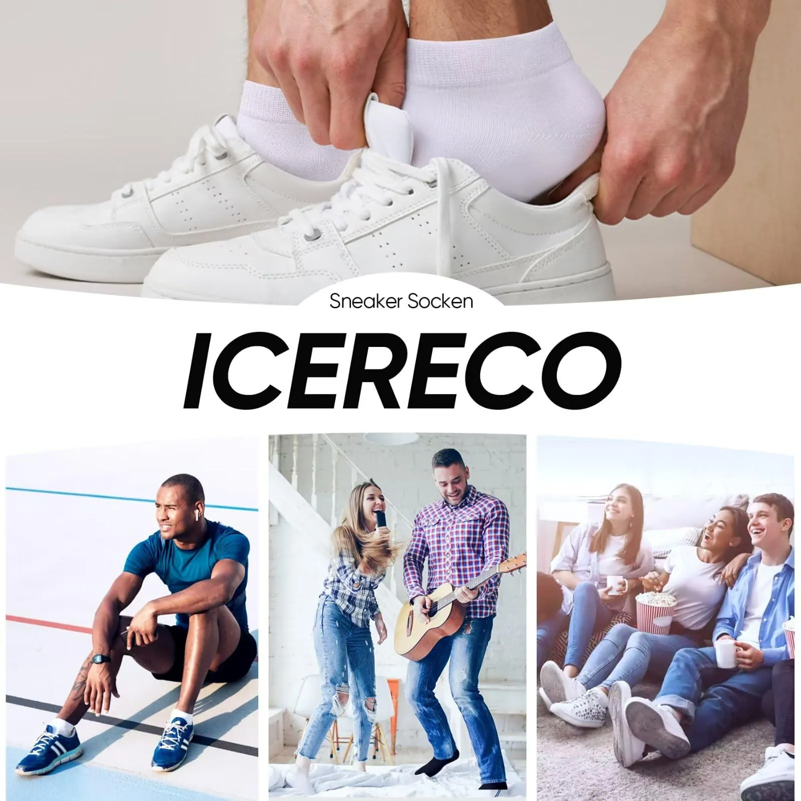 IceReco 20 Paia Calzini Corti in Cotone per Donna e Uomo - immagine 2