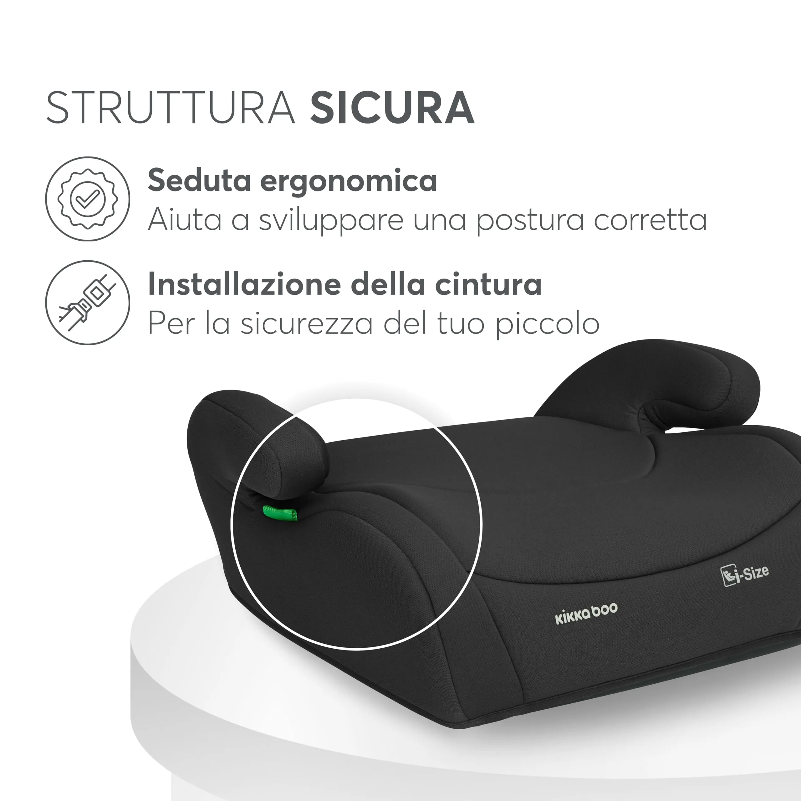 KikkaBoo i-AID Seggiolino Auto Gruppo 2/3 i-Size 100-150 cm, 15-36 kg, Nero - immagine 10