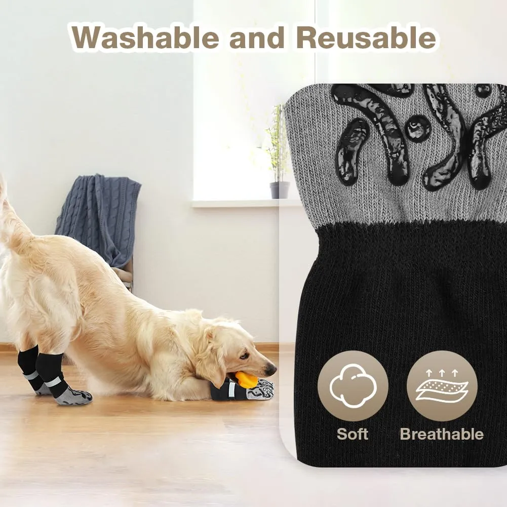 Adiwo Calzini Antiscivolo per Cani, Regolabili e Lavabili, Taglia S, Nero - immagine 7