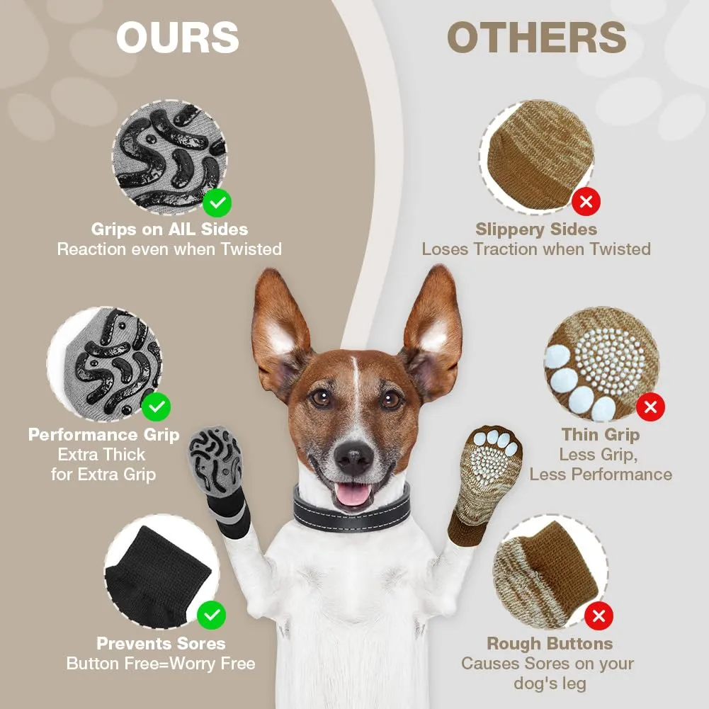 Adiwo Calzini Antiscivolo per Cani, Regolabili e Lavabili, Nero M - immagine 4