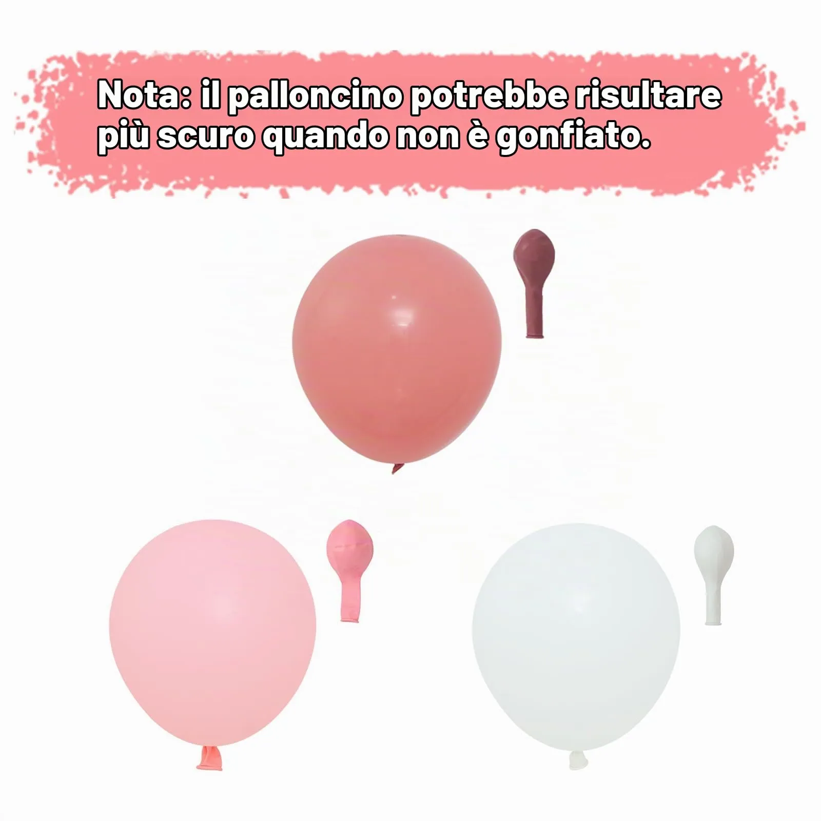 fairymaiden Kit Arco di Palloncini Rosa e Bianchi, 130 Pezzi per Compleanno, Battesimo, Matrimonio e Baby Shower - immagine 7
