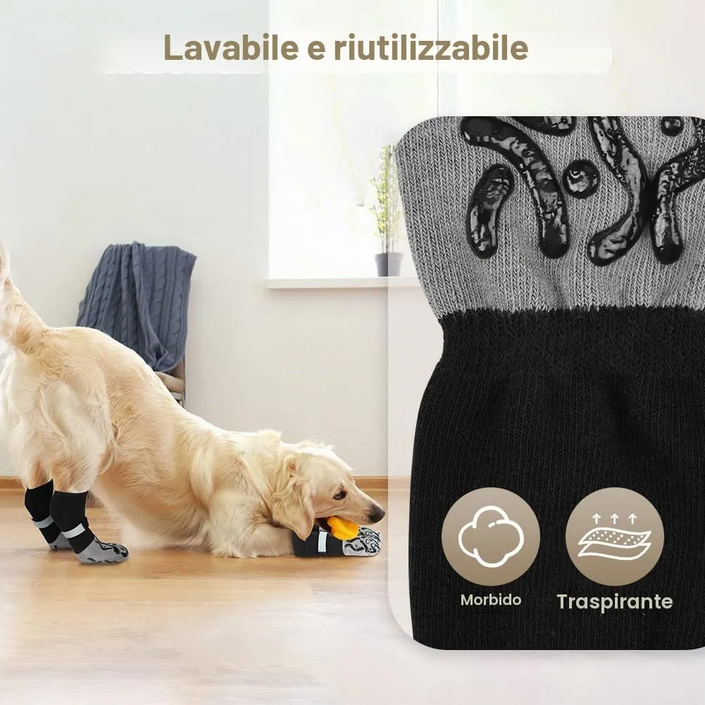 Adiwo Calzini Antiscivolo per Cani, Regolabili e Lavabili, Nero XS - immagine 7