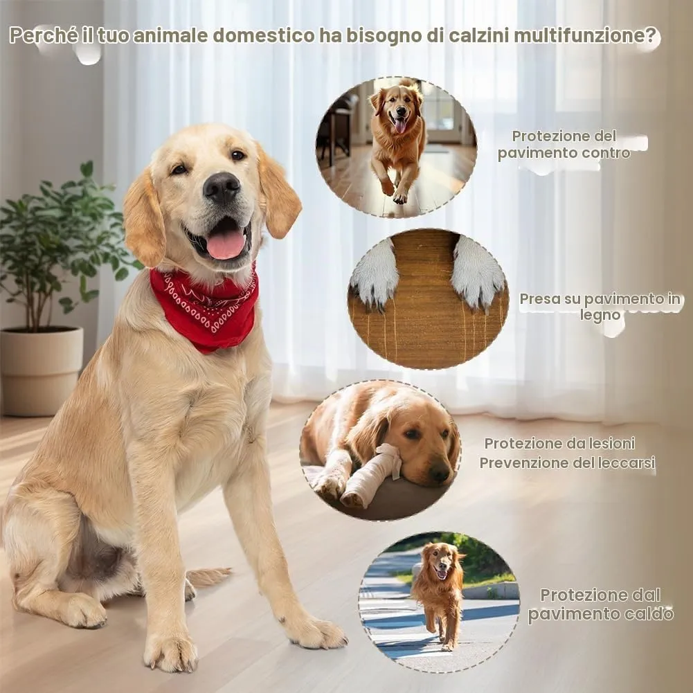 Adiwo Calzini Antiscivolo per Cani, Regolabili e Lavabili, Nero XL - immagine 5
