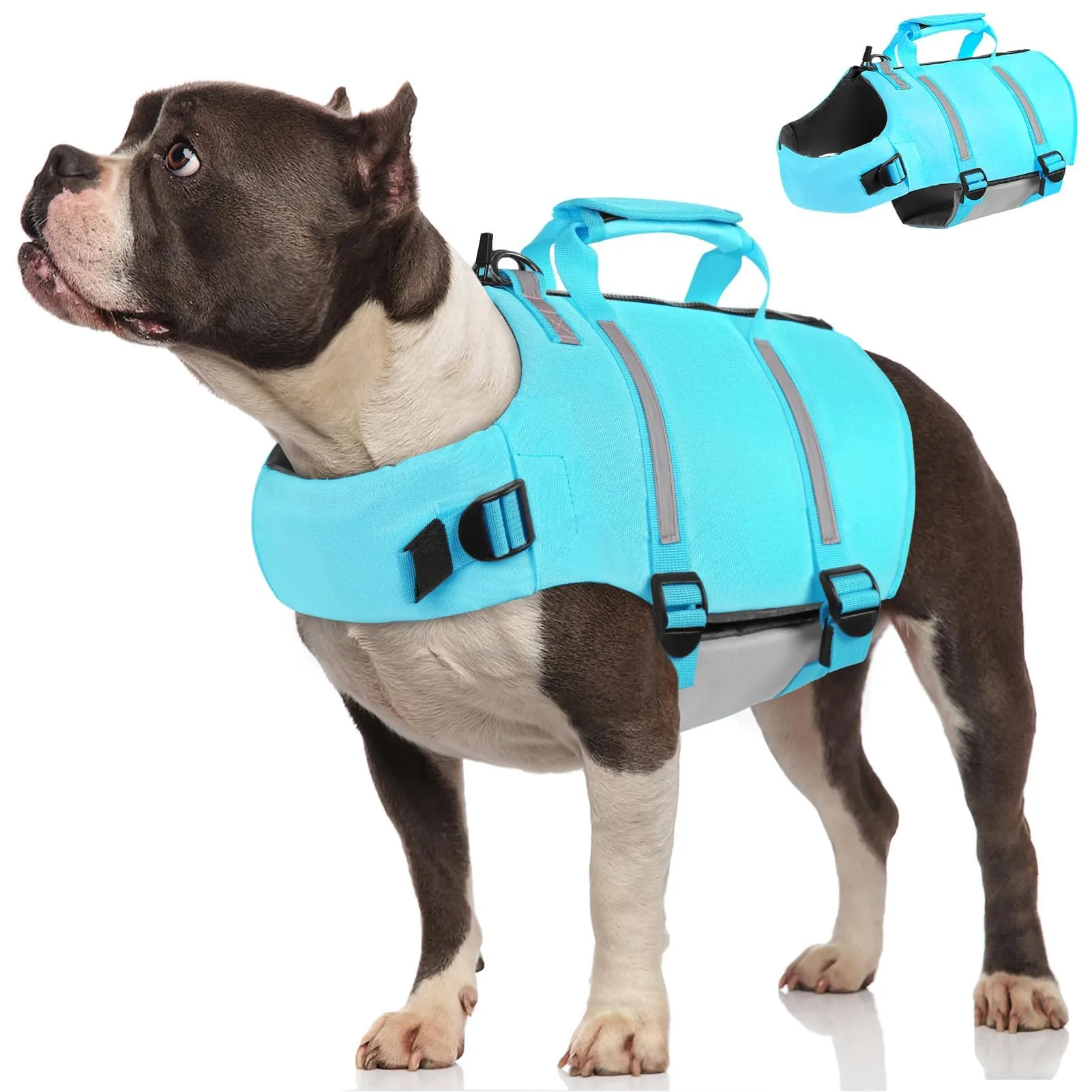 AOFITEE Giubbotto Salvagente per Cani, Blu, M - immagine 1