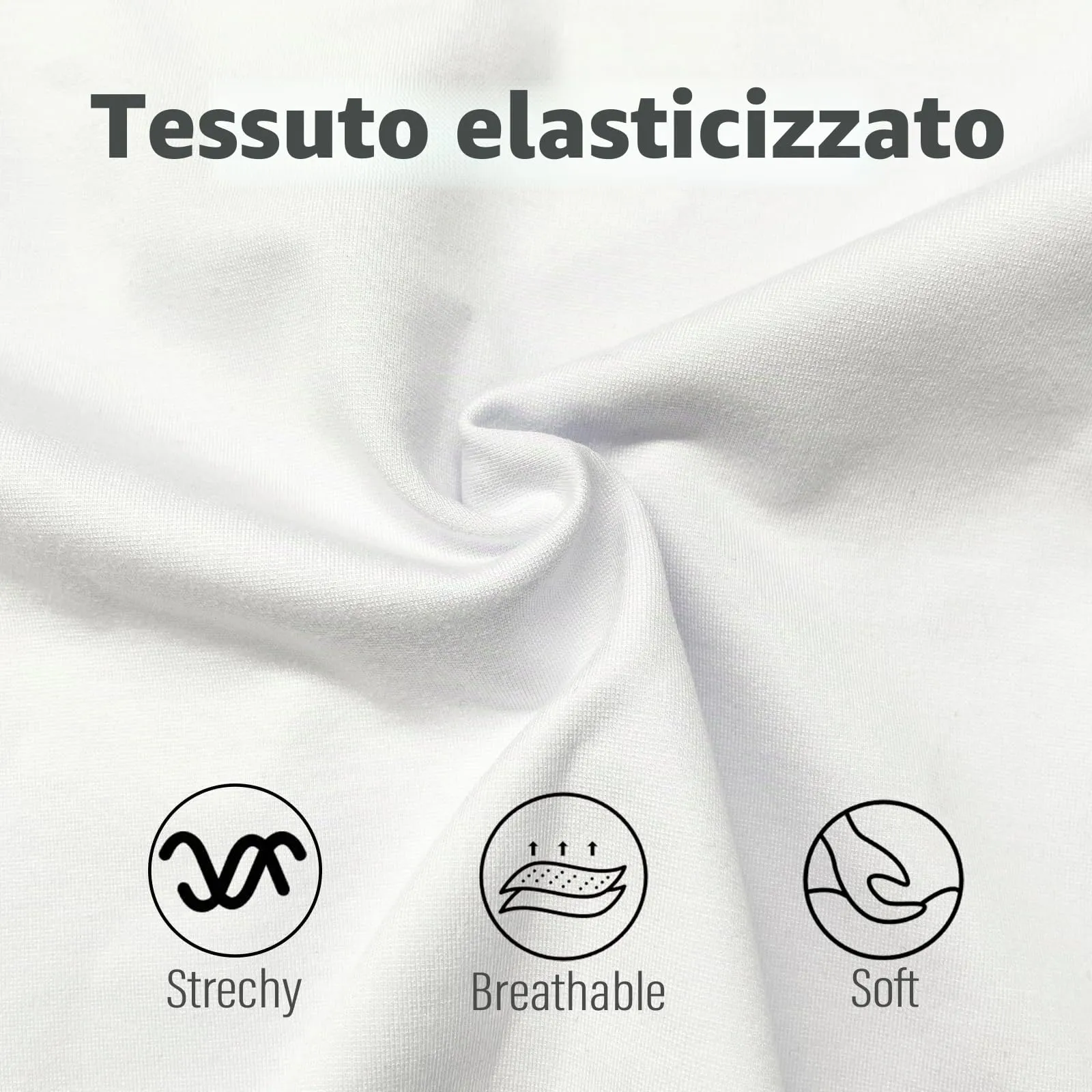 Sahunfri Minigonna Donna Elastica, Bianco, Taglia M - immagine 4