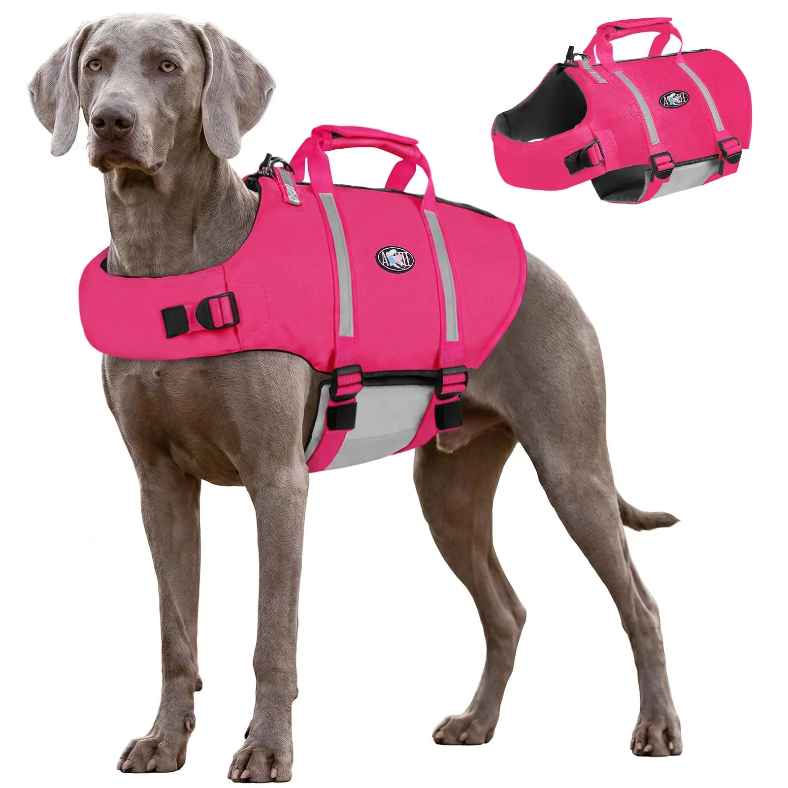 AOFITEE Giubbotto Salvagente per Cani, Fucsia, XXL - immagine 1