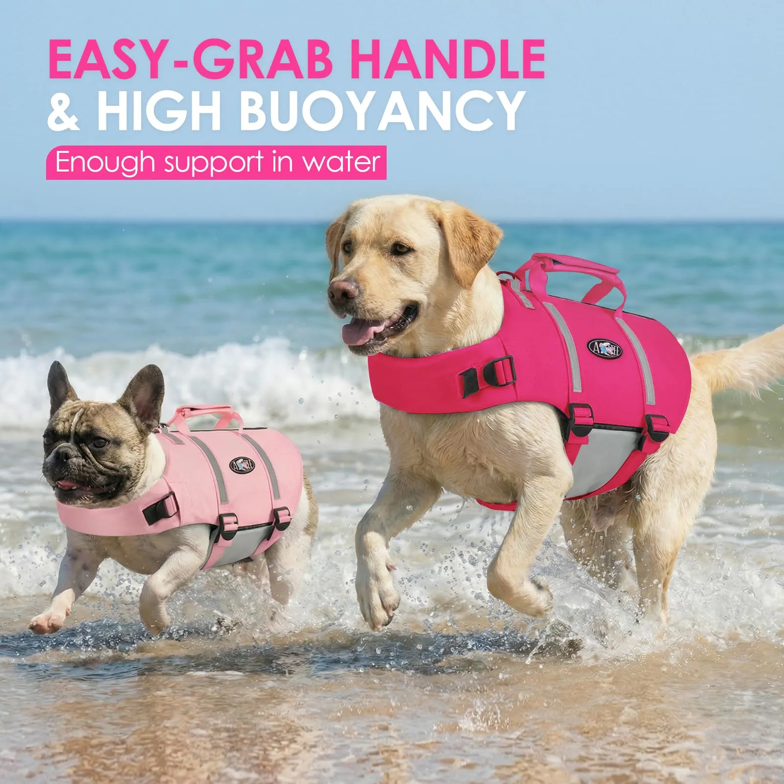 AOFITEE Giubbotto Salvagente per Cani, Fucsia, XS - immagine 2