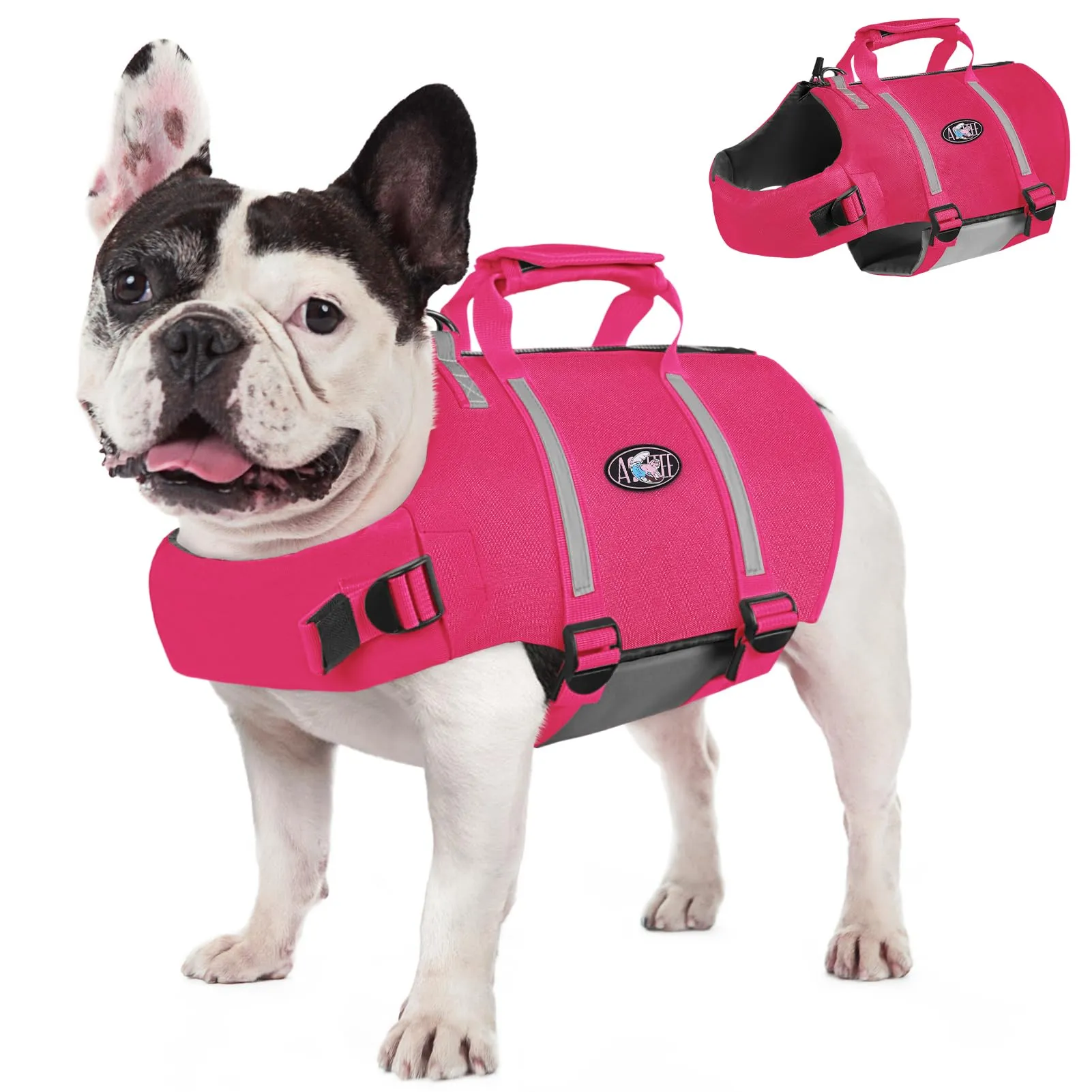 AOFITEE Giubbotto Salvagente per Cani, Fucsia, Taglia S - immagine 1