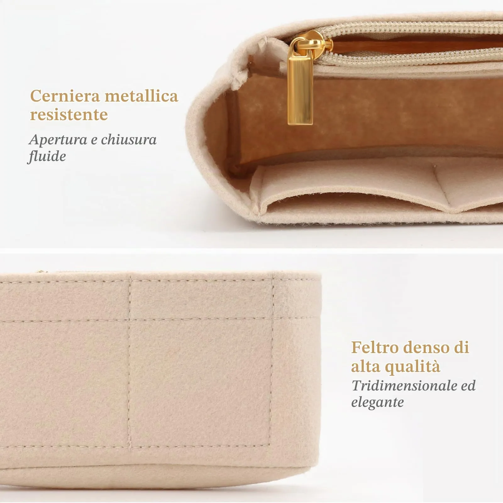 ZOLGINAH Organizer in feltro per Longchamp Le Pliage Mini con tasche multifunzionali - immagine 3