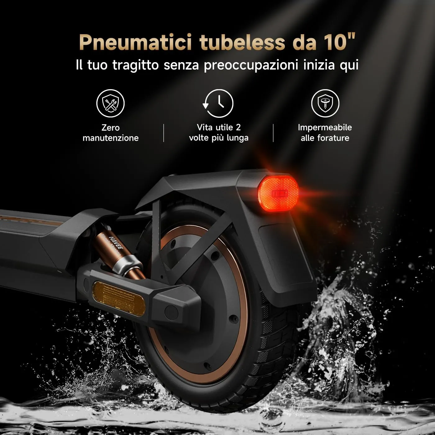 NAVEE Monopattino Elettrico GT3 Max, Autonomia 75km, Pendenza 22% - immagine 9