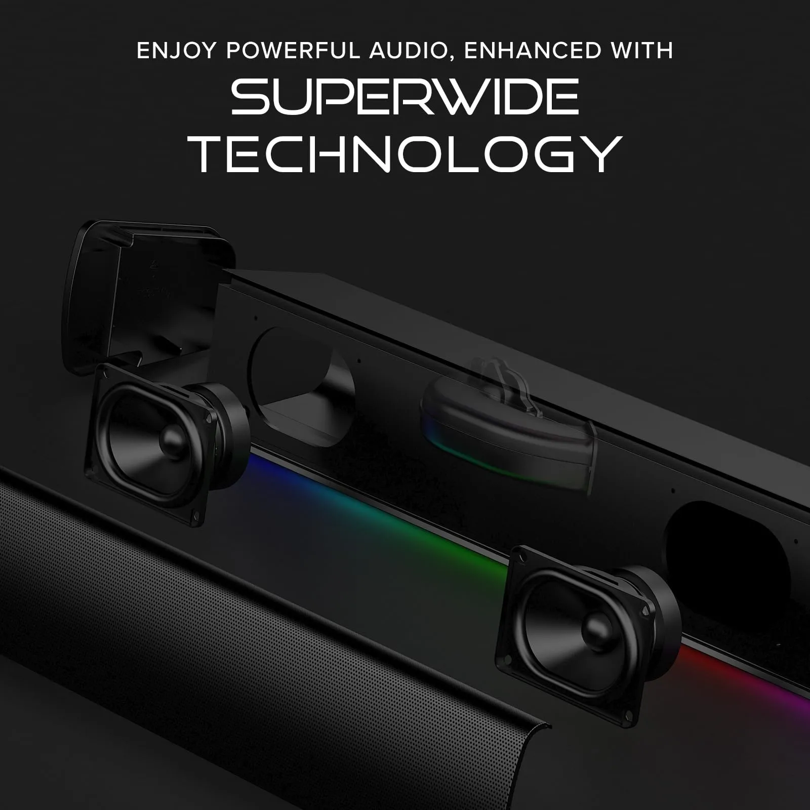 Creative Sound Blaster GS3 Gaming Soundbar (Bianca) con RGB, Bluetooth 5.4 e USB - immagine 3