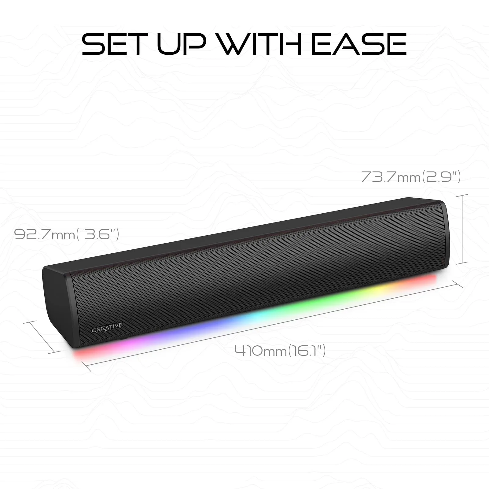 Creative Sound Blaster GS3 Gaming Soundbar (Bianca) con RGB, Bluetooth 5.4 e USB - immagine 5