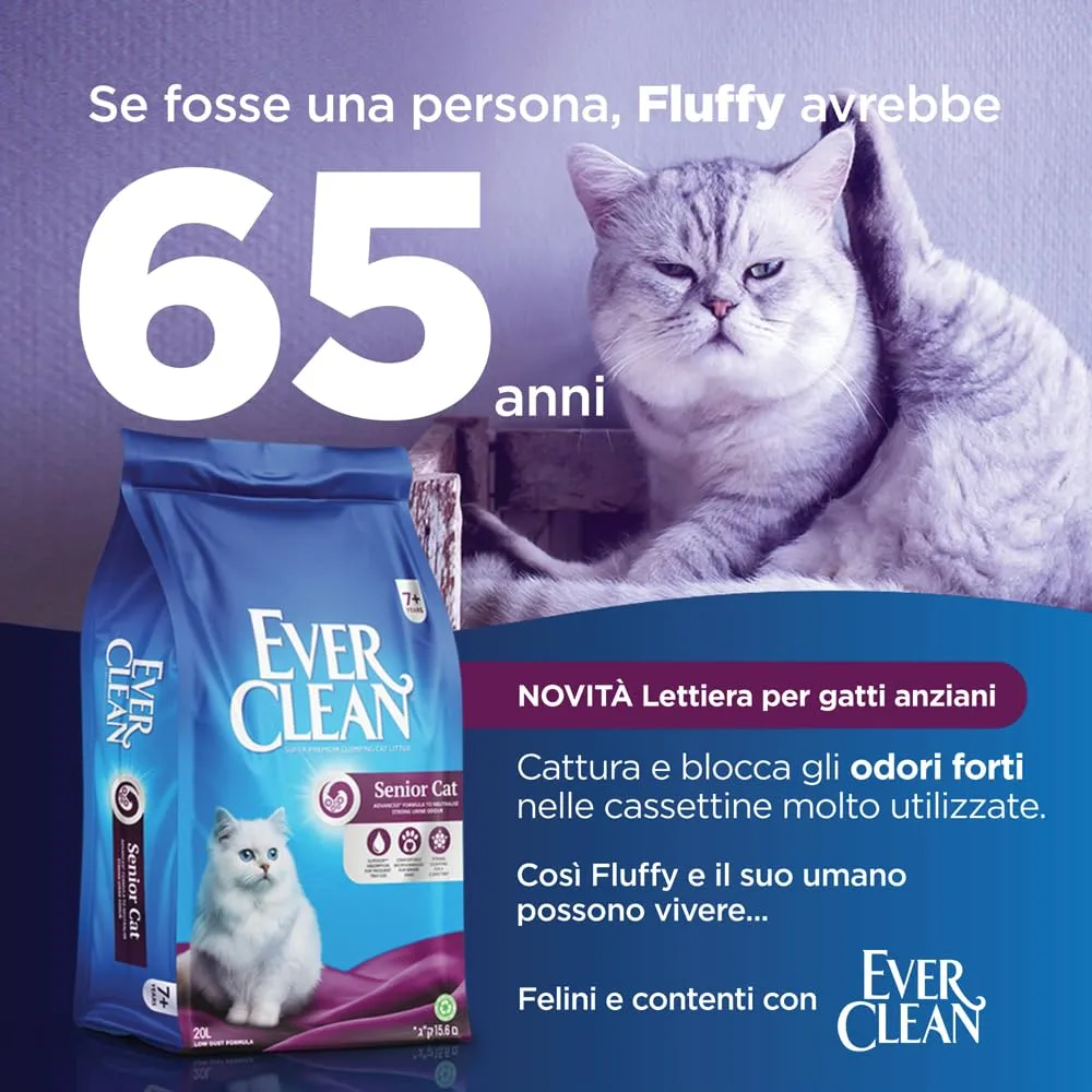 Ever Clean Senior Cat Lettiera per Gatti Agglomerante, 20 L - immagine 6