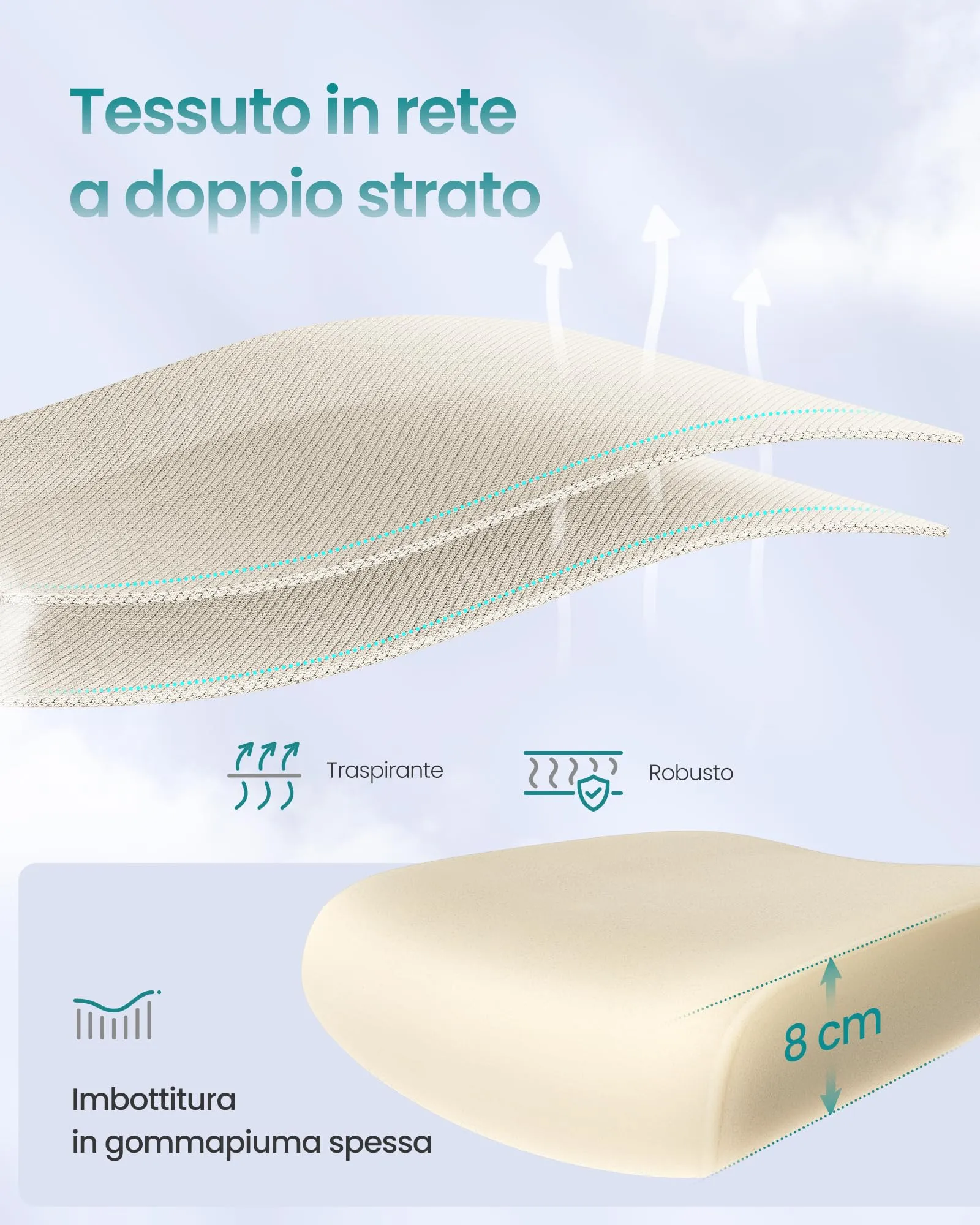 SONGMICS Sedia Ergonomica da Ufficio, Tessuto Rete a Doppio Strato, Braccioli Sollevabili, Supporto Lombare Adattabile, Poggiatesta Regolabile, Beige Sabbia OBN041L01 - immagine 6