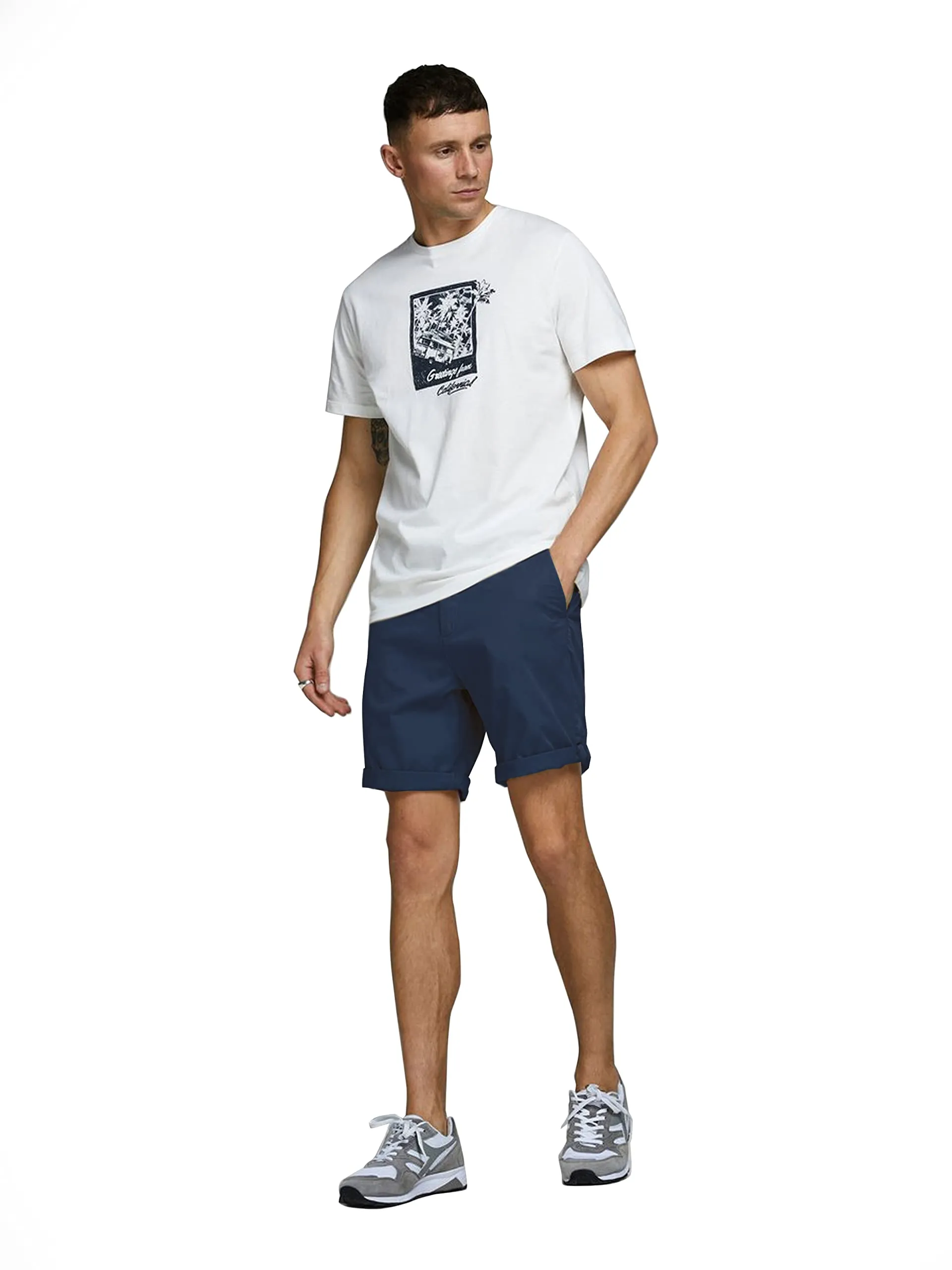 Jack & Jones Male Chino Shorts Regular Fit, Pack of 2 (Insignia Blue/Nero), M - immagine 2