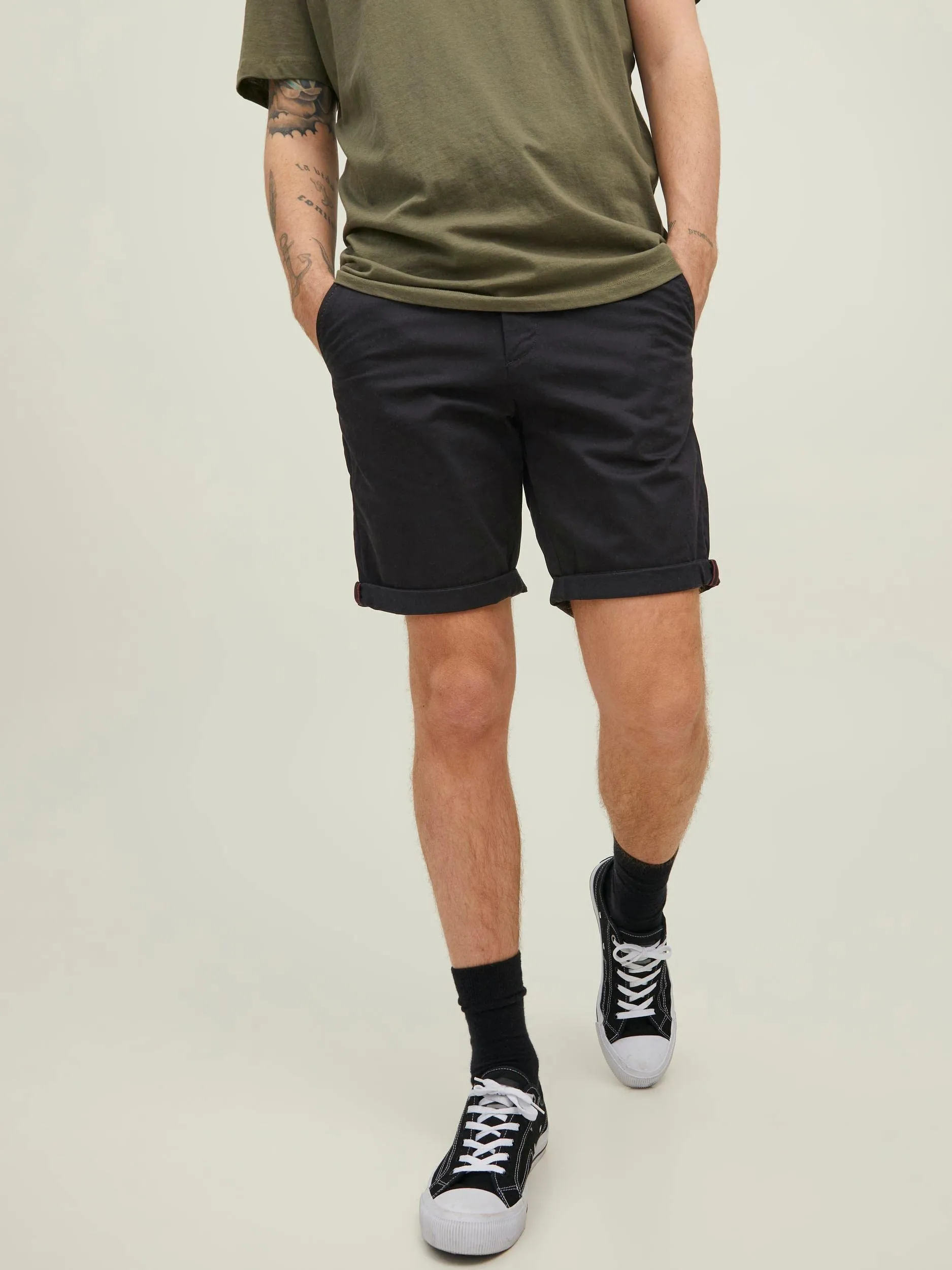 Jack & Jones Male Regular Fit Chino Shorts, 2 Pack (Insignia Blue/Nero), 3XL - immagine 3