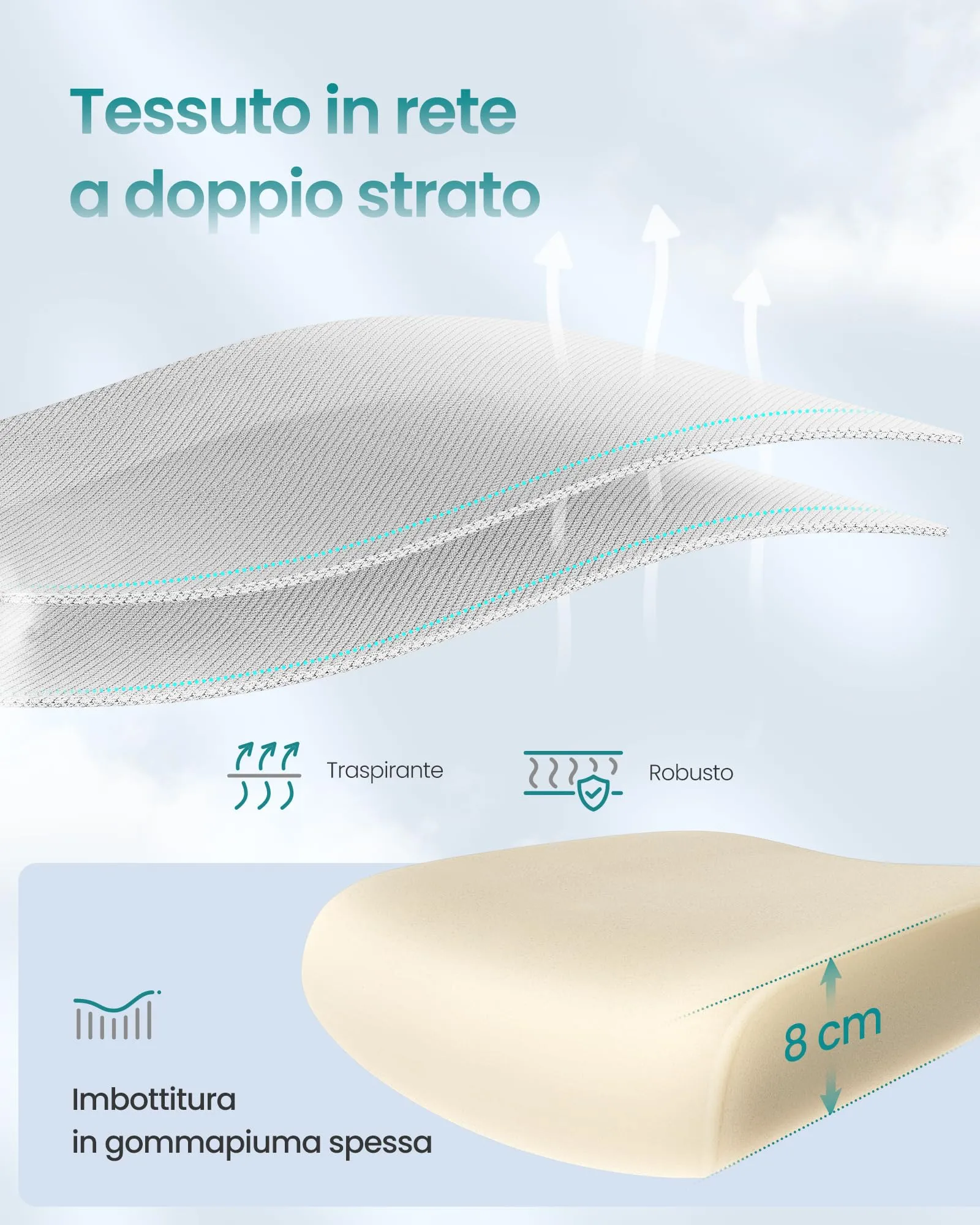 SONGMICS Sedia Ergonomica da Ufficio in Tessuto Rete, Braccioli Sollevabili, Supporto Lombare e Poggiatesta Regolabile, Grigio Tortora OBN041G01 - immagine 6