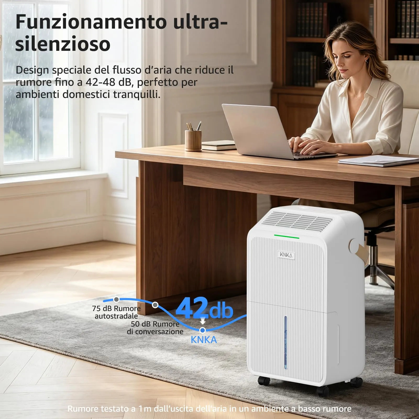 KNKA Deumidificatore 16L/24H, Serbatoio 3,3L, PD22SC - immagine 3