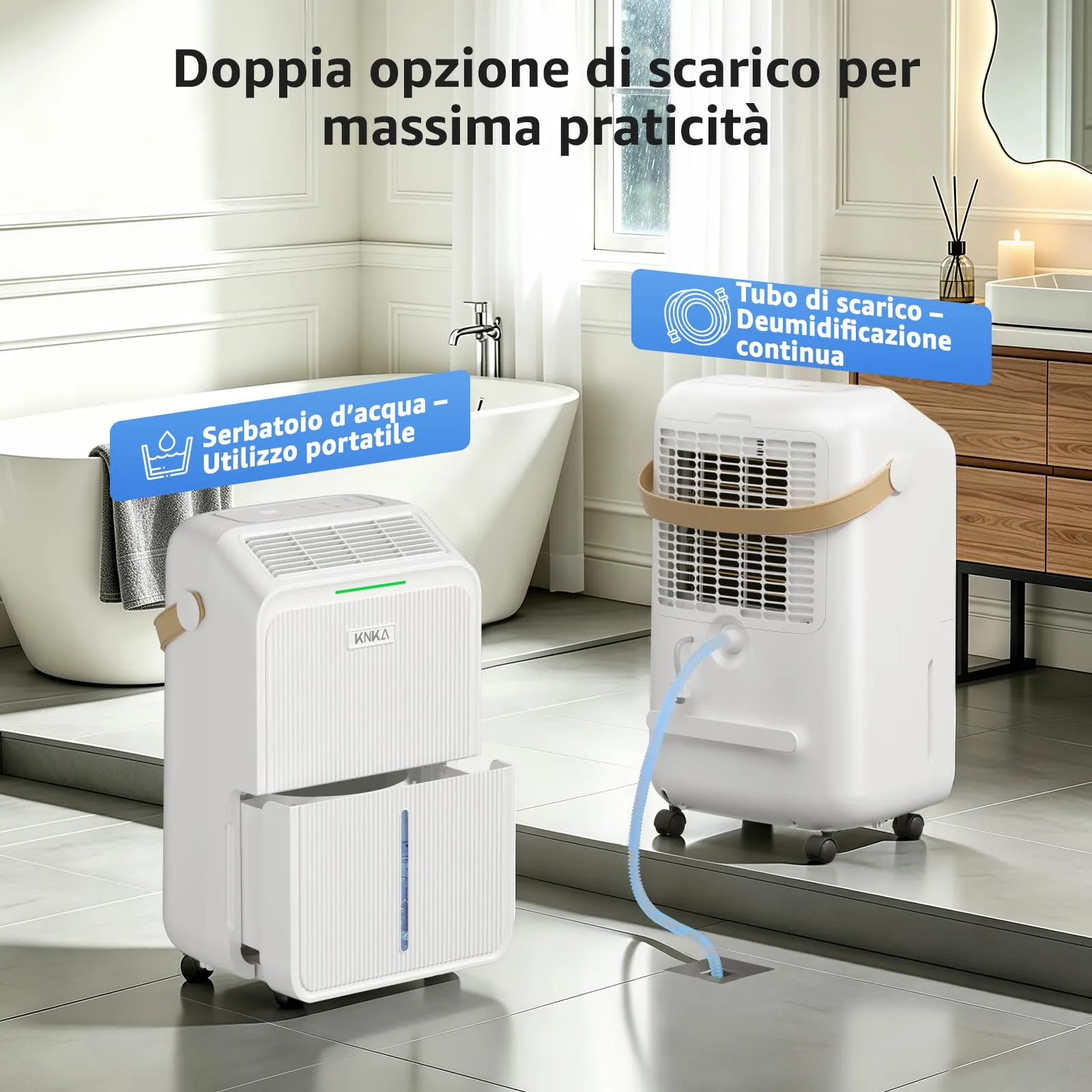 KNKA Deumidificatore 16L/24H, Serbatoio 3,3L, PD22SC - immagine 7