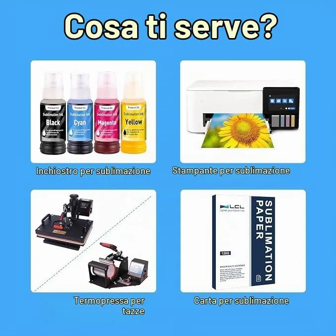 LCL Inchiostro Sublimatico 4x400ml per Epson EcoTank ET-2700 ET-2750 ET-2751 ET-2756 ET-2850 ET-2851 ET-2856 ET-3700 ET-3750 ET-3850 ET-4750 ET-4850 - immagine 3