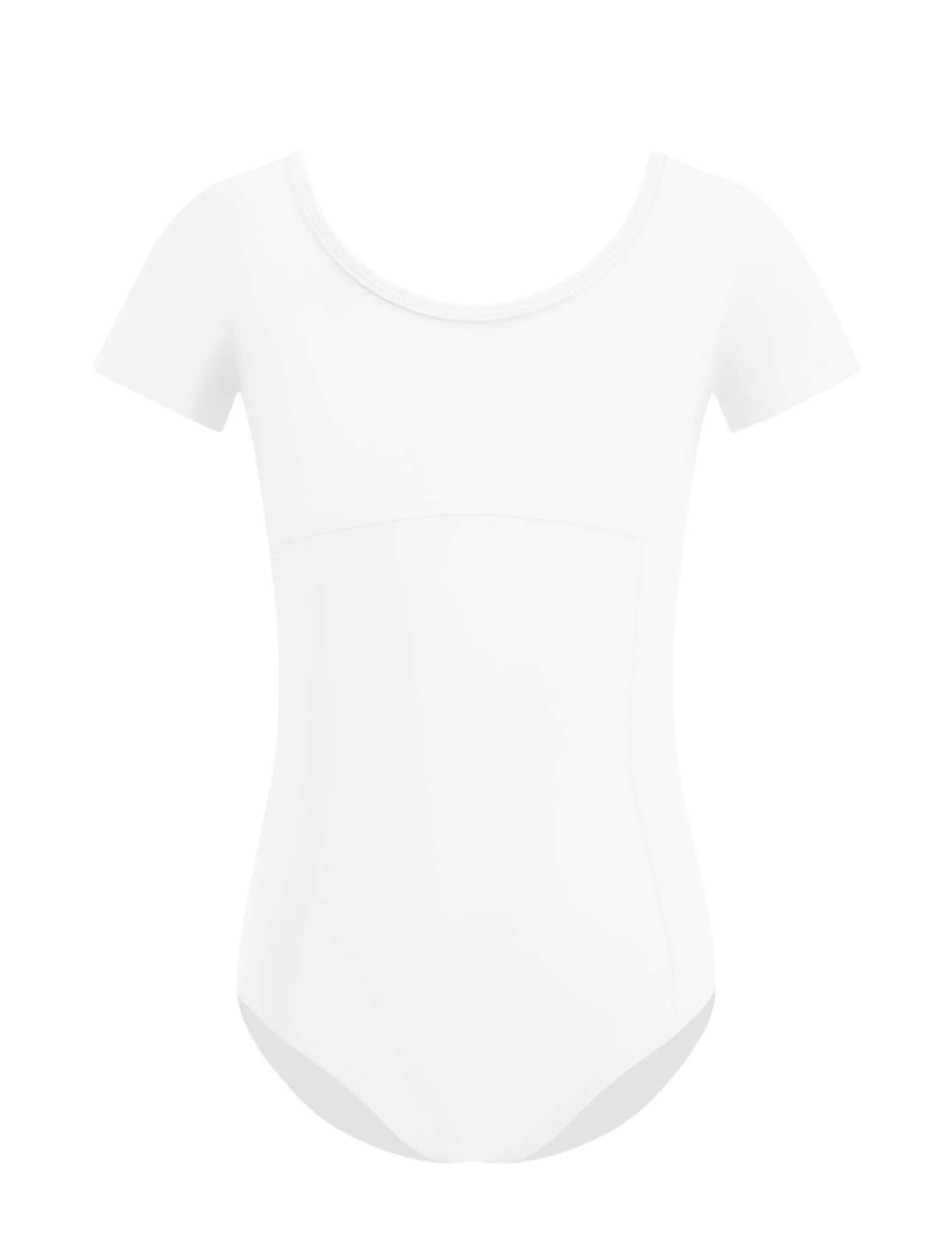 ZYXWVU Body Danza Classica Bambina Maniche Corte Scollo Tondo 7014-bianco 12-14 anni - immagine 1