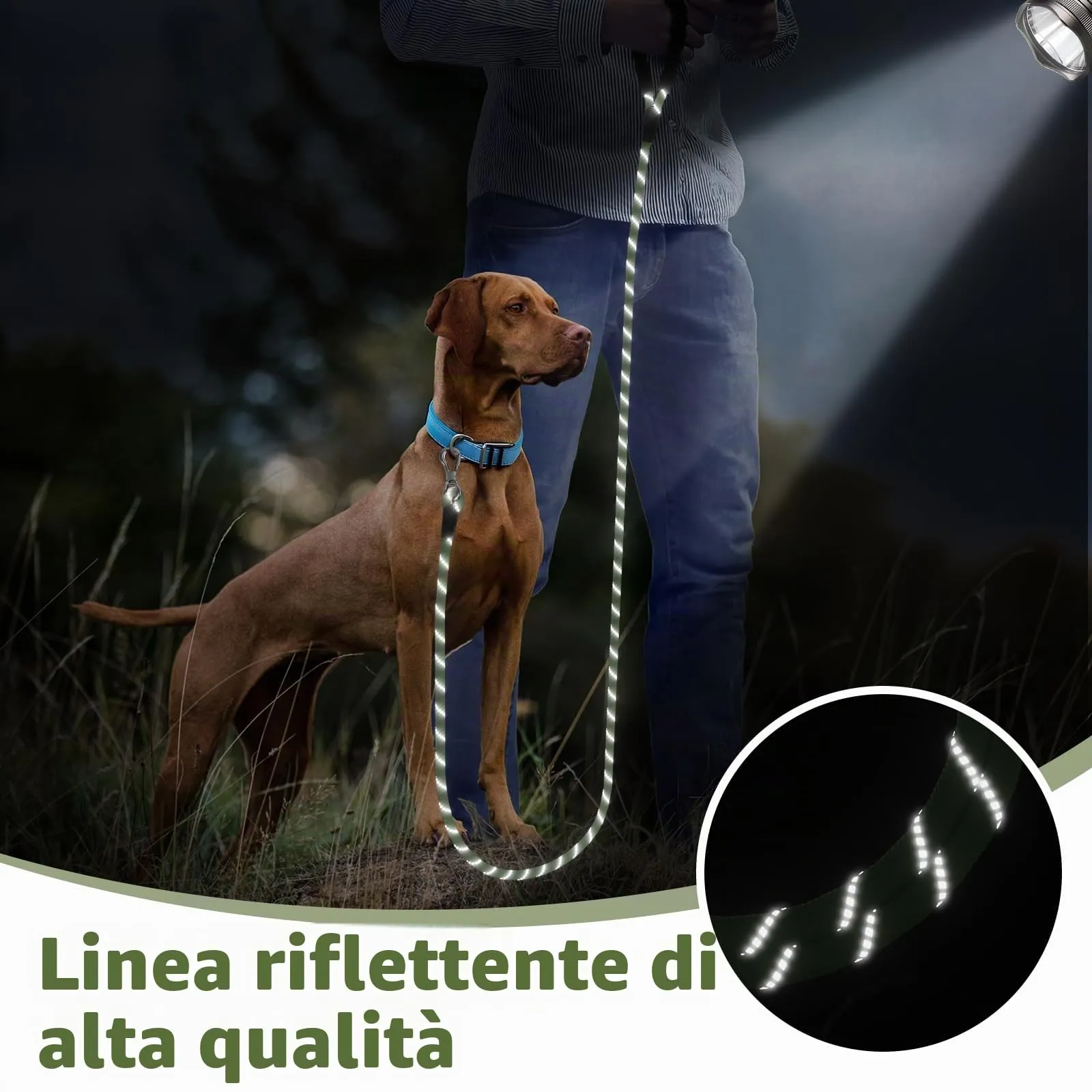 X XBEN Guinzaglio Addestramento per Cani, 20M, con Gancio di Sicurezza e Maniglia Imbottita - immagine 6