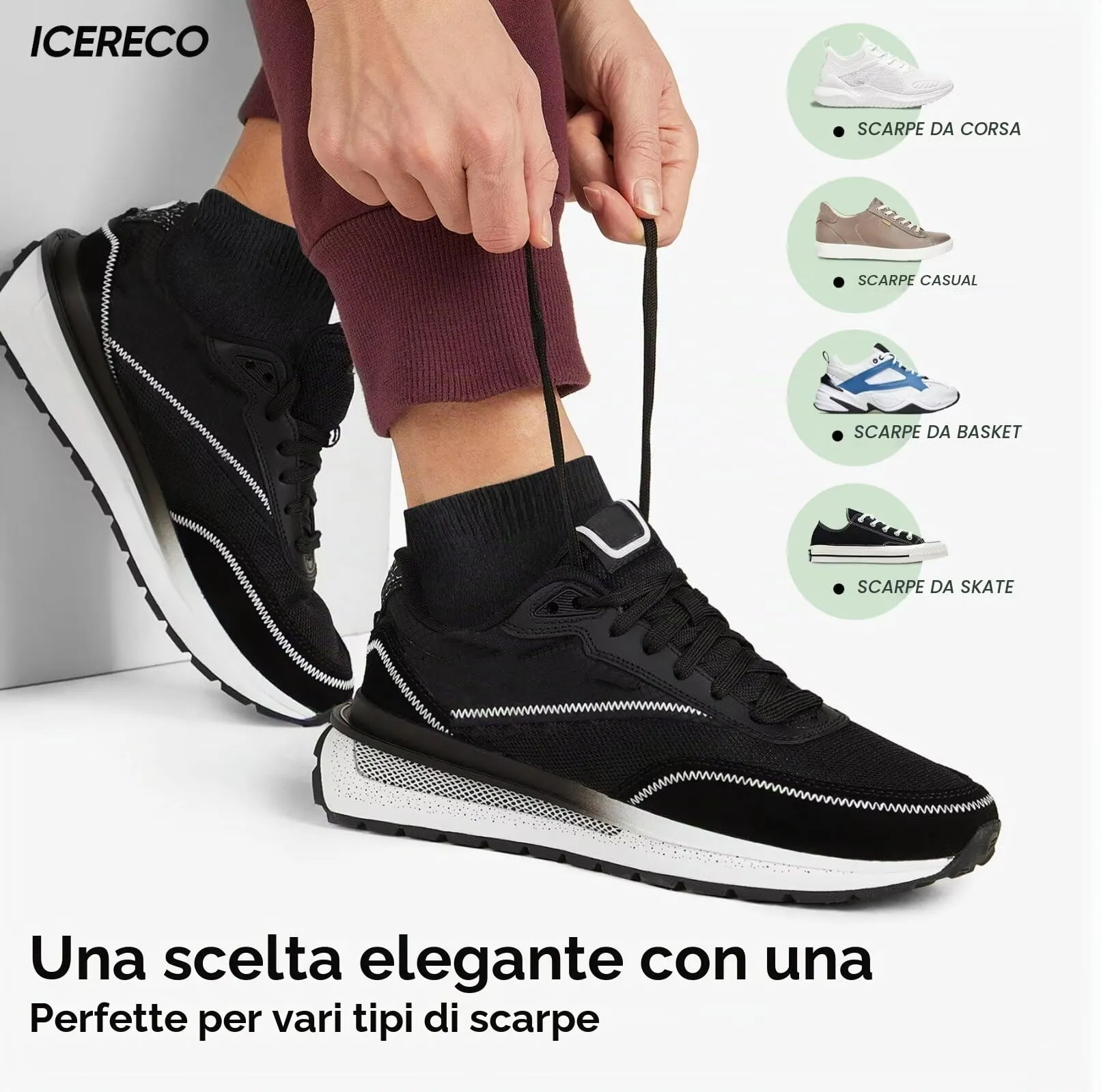 IceReco Calze Corte Uomo e Donna in Cotone, 20 Paia, Nero, 47-50 - immagine 7