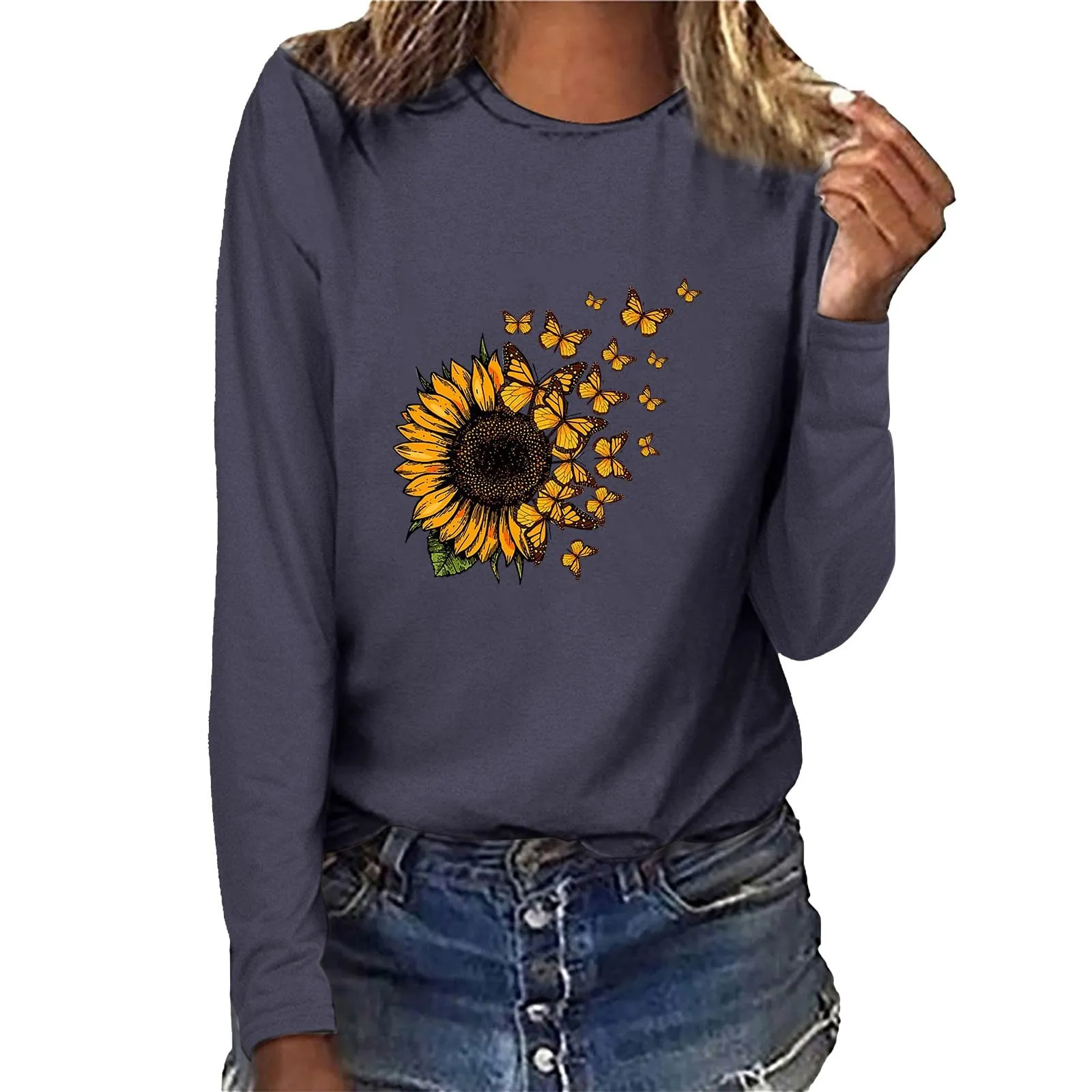 Uwdiohq T-Shirt Donna Grigio Scuro XXL - immagine 1